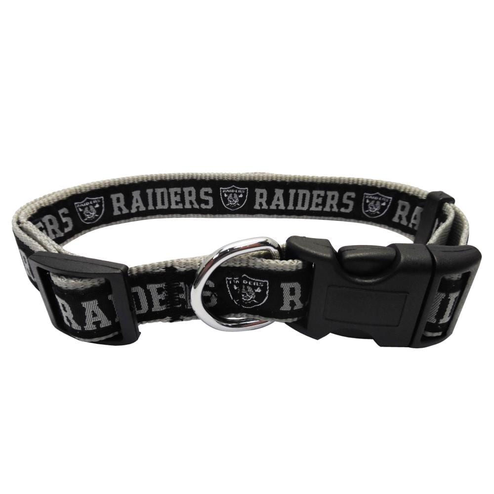 Oakland Raiders Black Dog Collar, Small | - Pets First OAK-3036-SM