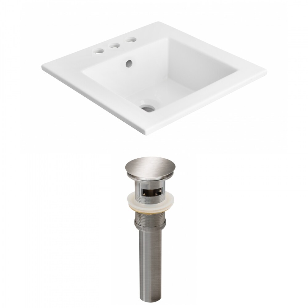 American Imaginations AI-23697 22-in White Fire Clay Single Sink Bathroom Vanity Top