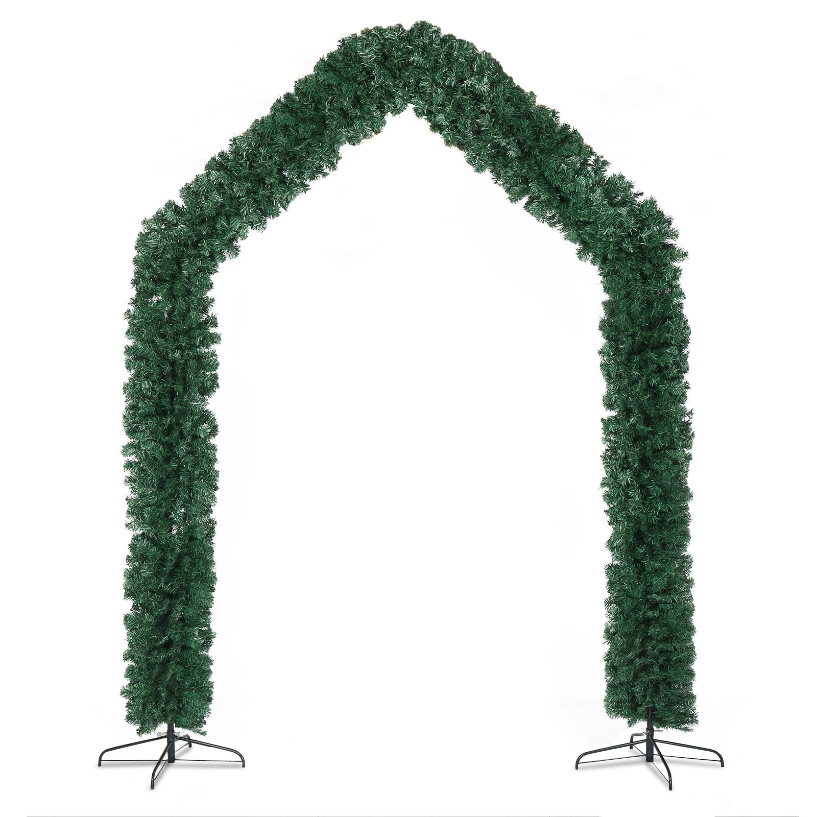 Bestcore 102.36-in H Freestanding Green PVC Christmas Arch Yard Decoration 94.49-in W with 1650 Branches and Steel Bracket Base
