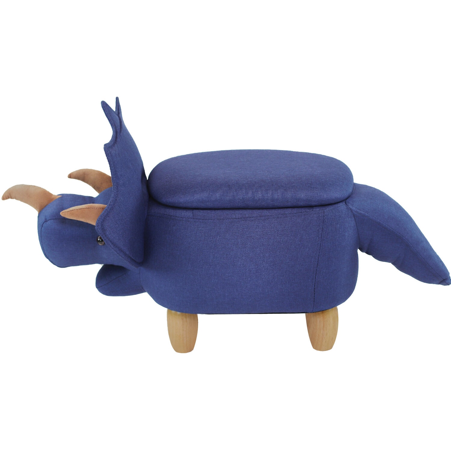 Critter Sitters Denim Blue Animal-Shaped Kids Accent Chair with