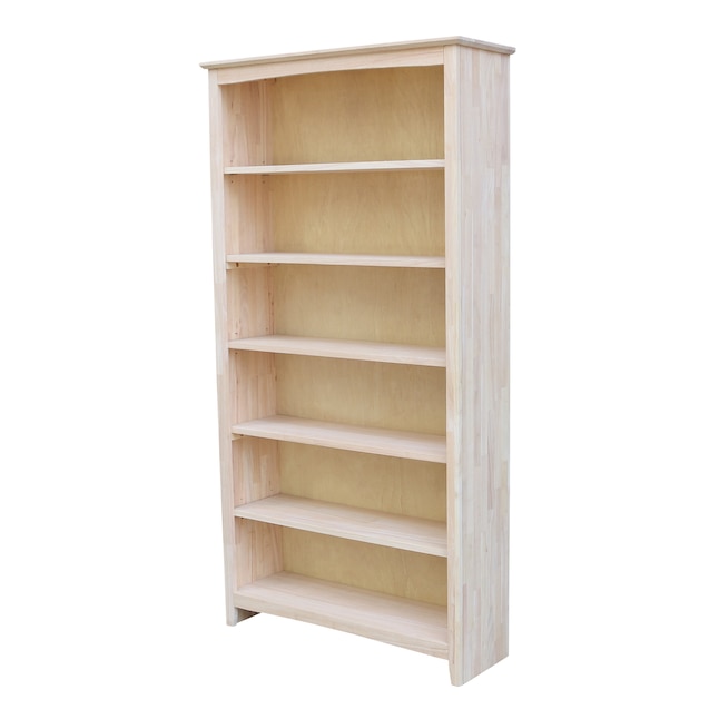 International Concepts Unfinished Wood, 6 Shelf Wooden Bookcase