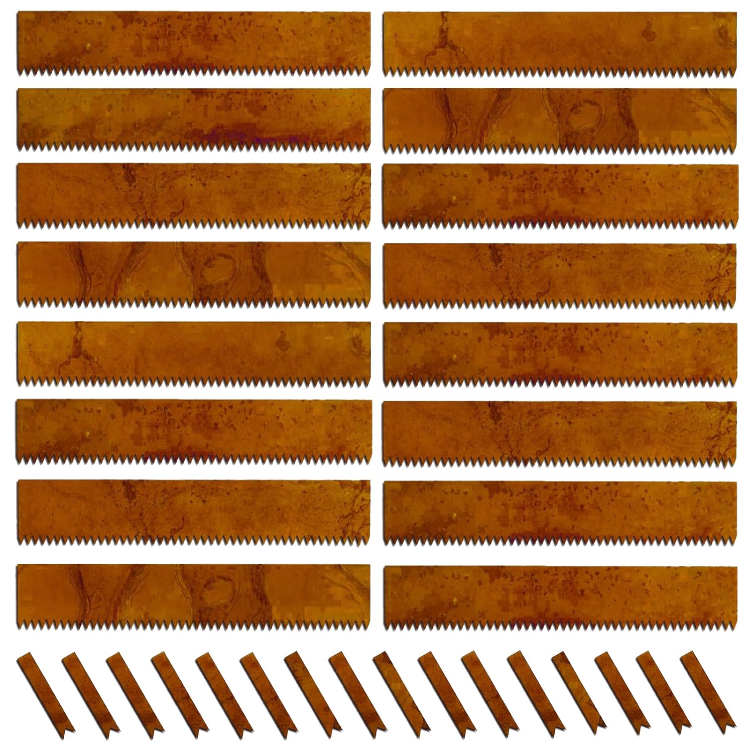 Afoxsos  Cor Ten Steel Landscape Edging Rust Patina Finish 42 inch Strips 6 inch Depth 16 Pack durable home and garden accessory