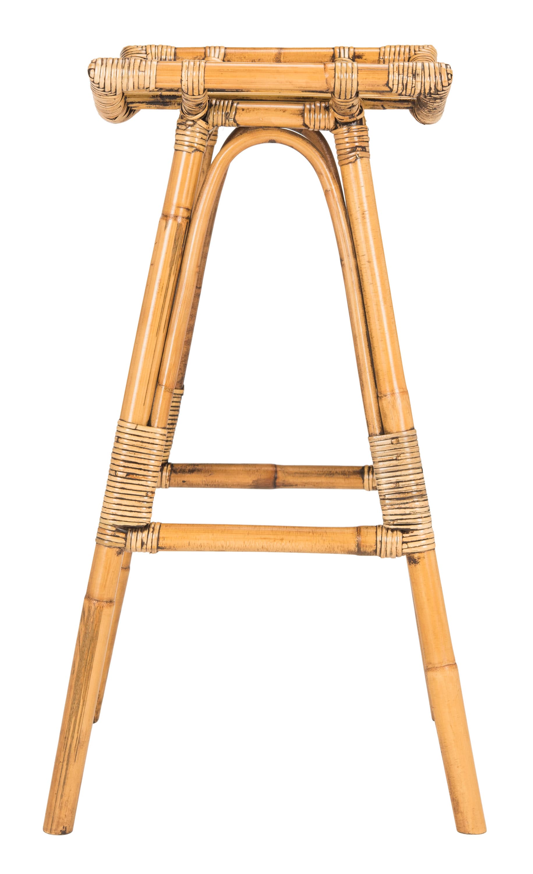 Leda Grey White Wash Rattan Saddle Bar Stool