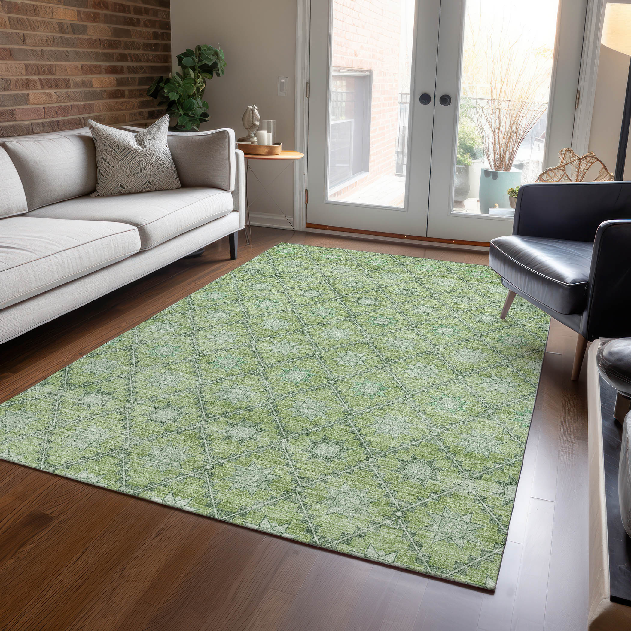 Addison Rugs ACN1858GE30X46 Chantille ACN1858GE 2 x 3 (ft) Loomed Green Rectangular Indoor/Outdoor Machine washable Pet Friendly Area rug