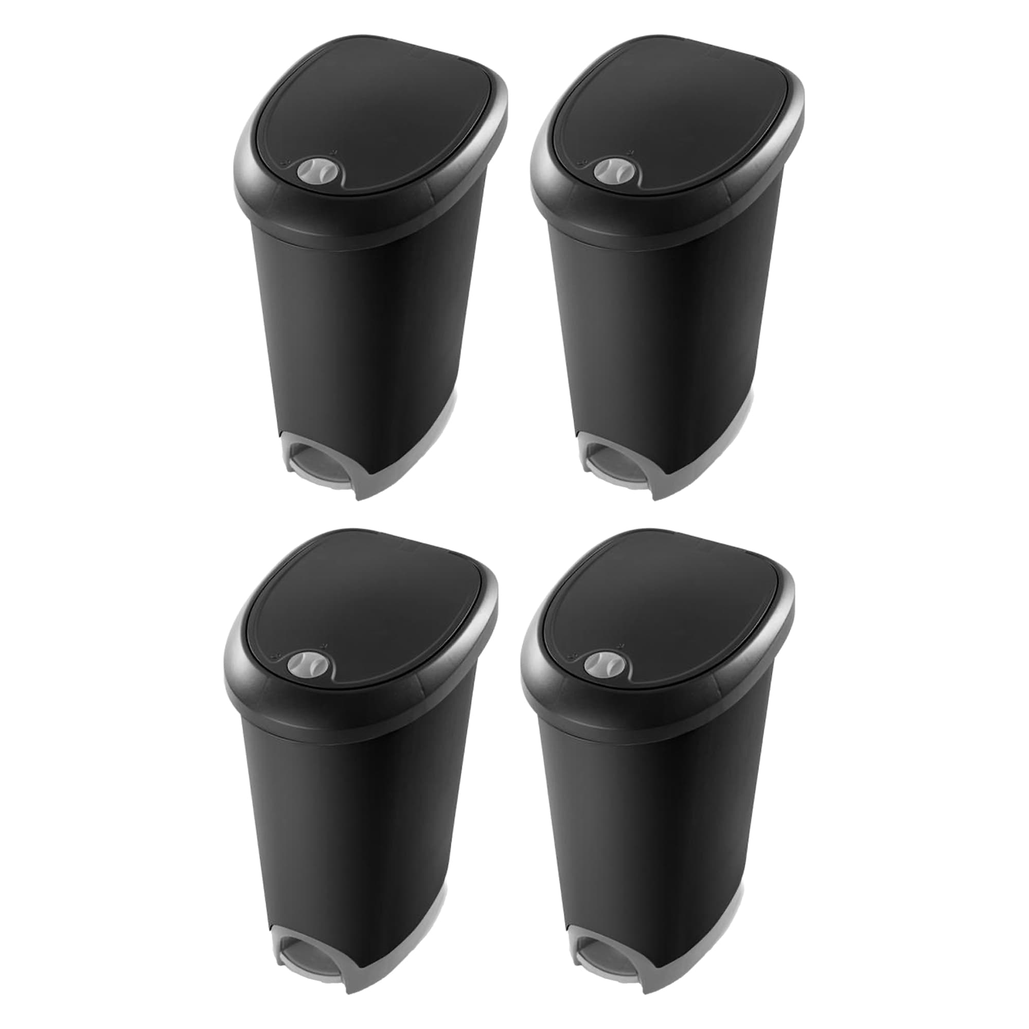 Kohler K-20956-BST Black Stainless Dual-Compartment Step Trash Can