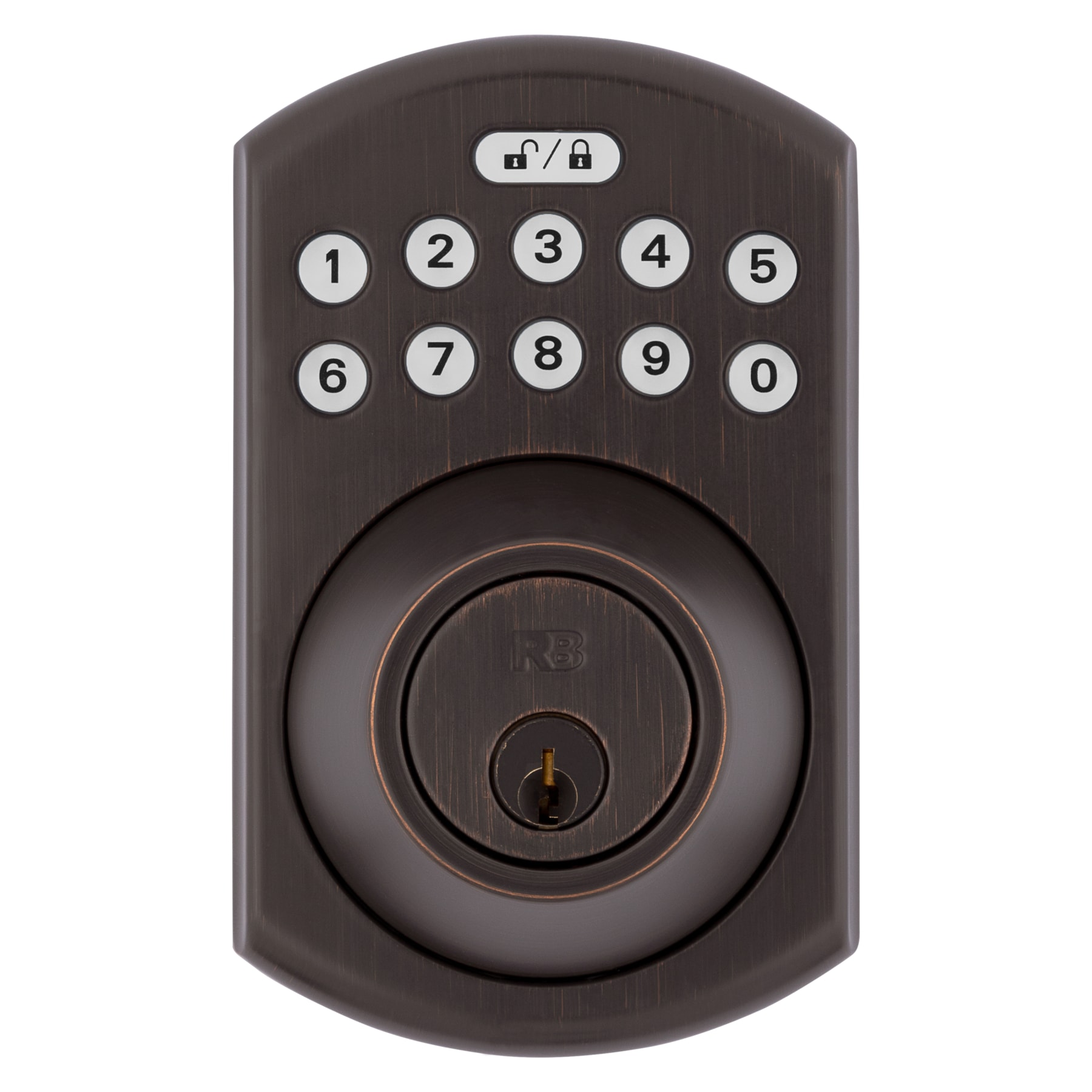 RELIABILT Arch Antique Bronze Single Cylinder Electronic Deadbolt with