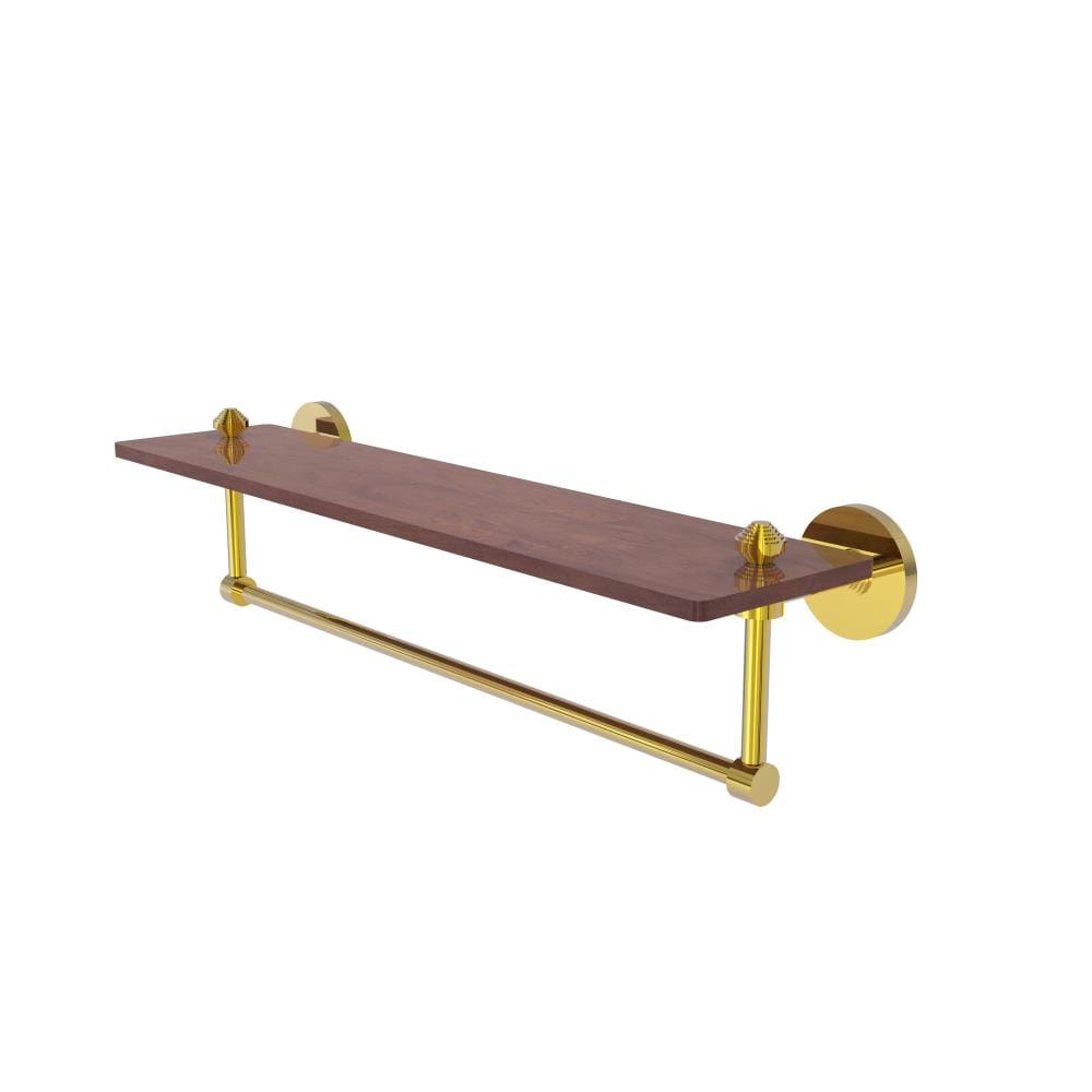 Allied Brass SB-1TB-22-IRW-PB Southbeach Polished Brass Wall mount Bathroom Shelf ( 22-in x 4-in x 5-in )