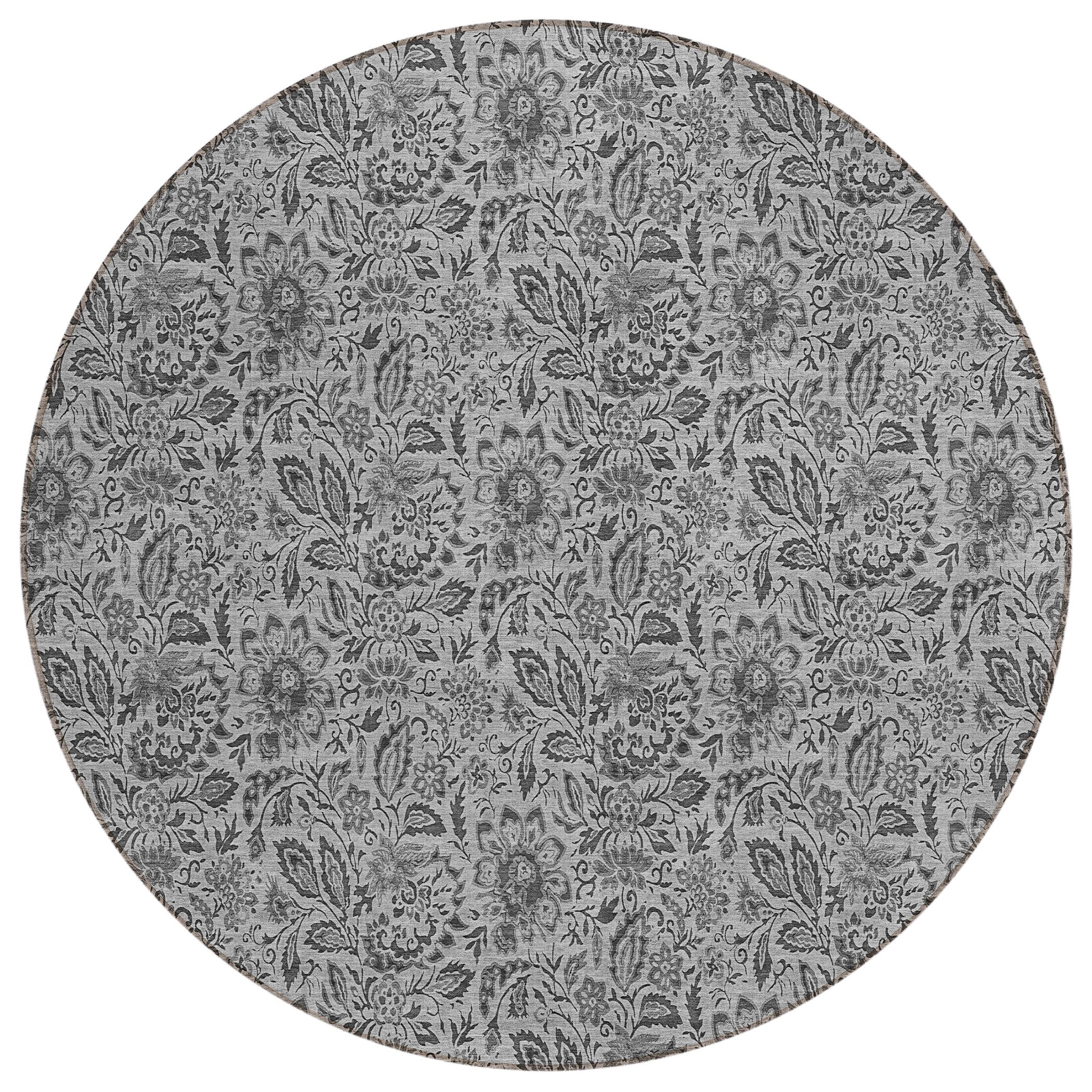 Addison Rugs ACN660GY8RO Chantille ACN660GY 8 x 8 (ft) Polyester Khaki Round Indoor/Outdoor Geometric Machine washable Area rug