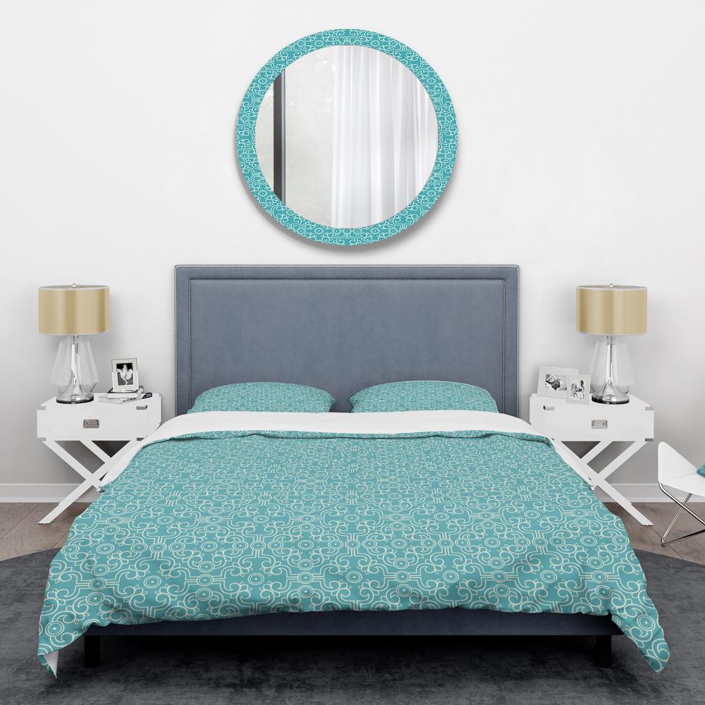 Designart BED24476-Q 3 -Piece Blue Queen Duvet cover Set