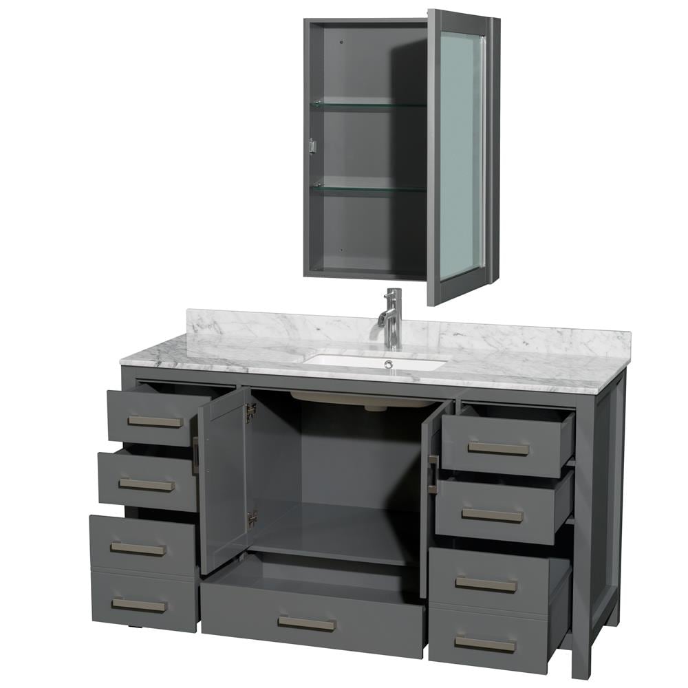 Wyndham Collection WCS141460SKGCMUNSMED Bath-Vanity-Combo - View #2