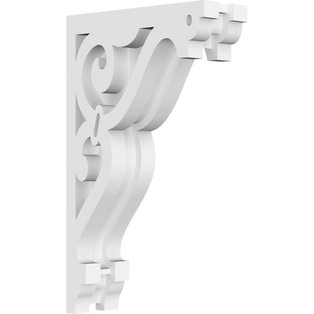 Ekena Millwork CORP01X05X09FI 1.875-in x 5.5-in x 9-in Finley Unfinished White PVC Paintable Corbel
