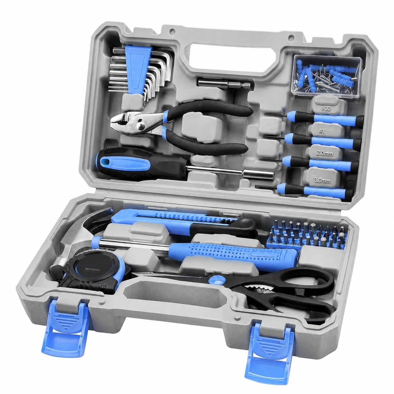 DYRCJ  126 Piece Home Tool Set Kit Basic Household Hand Tools with Storage Case Blue durable home and garden accessory designed for everyday use