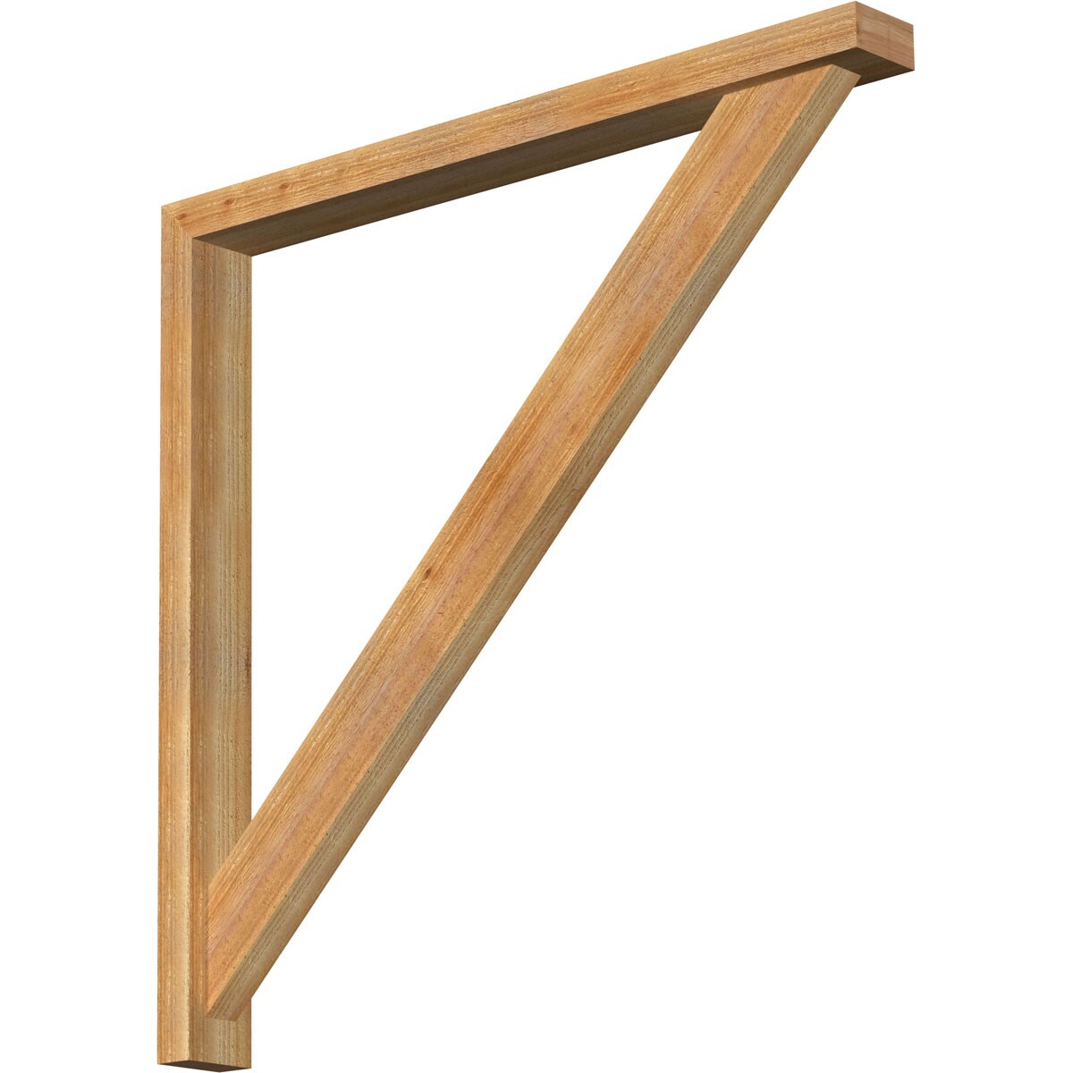 Ekena Millwork 1464733 Traditional Block Rough Sawn Bracket with Offset Brace 4-in x 40-in x 40-in Western red cedar Brown Wood Standard bracket