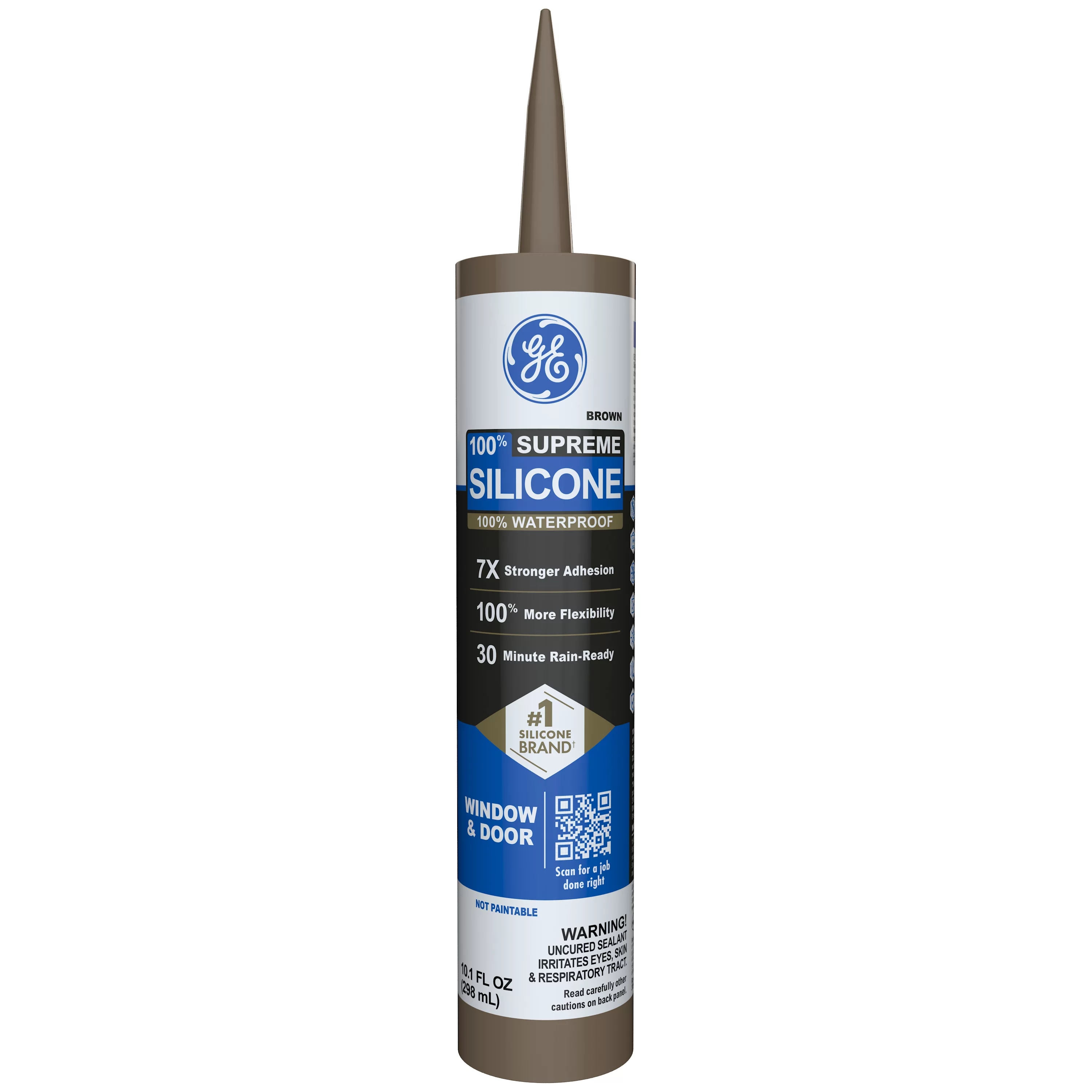 GE Supreme Silicone 10.1-oz Window door Brown Silicone Caulk #2821635