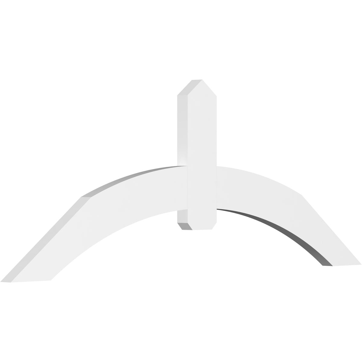Ekena Millwork GBP072X27X0206ARC00 Archdale White PVC Gable bracket