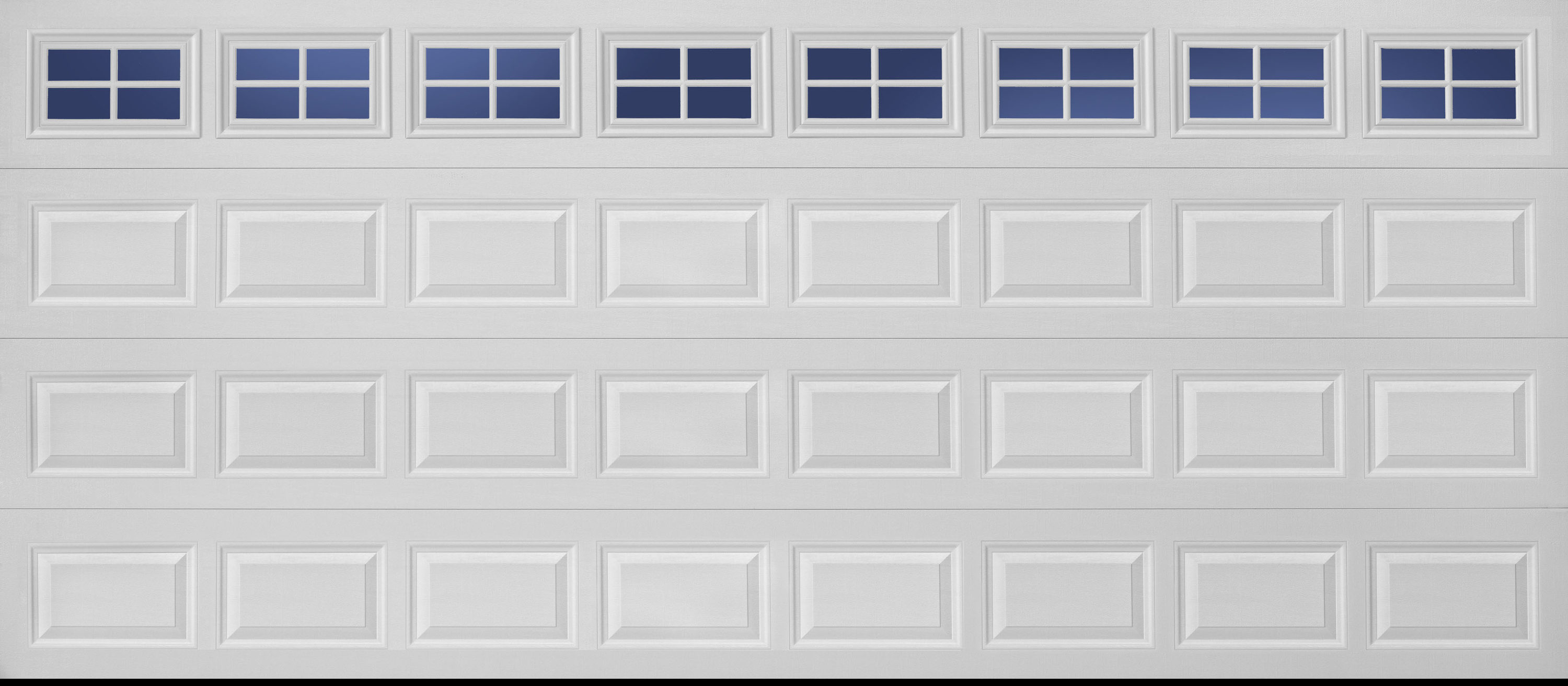 Pella 123465 Traditional 16-ft x 7-ft White Double Garage Door with Windows