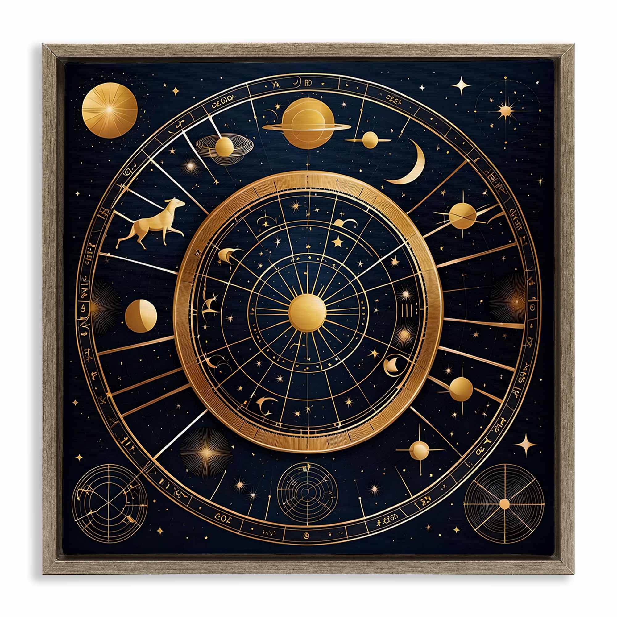 Stupell Industries BT-310-FFE-24X24 Astrology Zodiac Birth Chart Floating Frame design by Tabz Jones