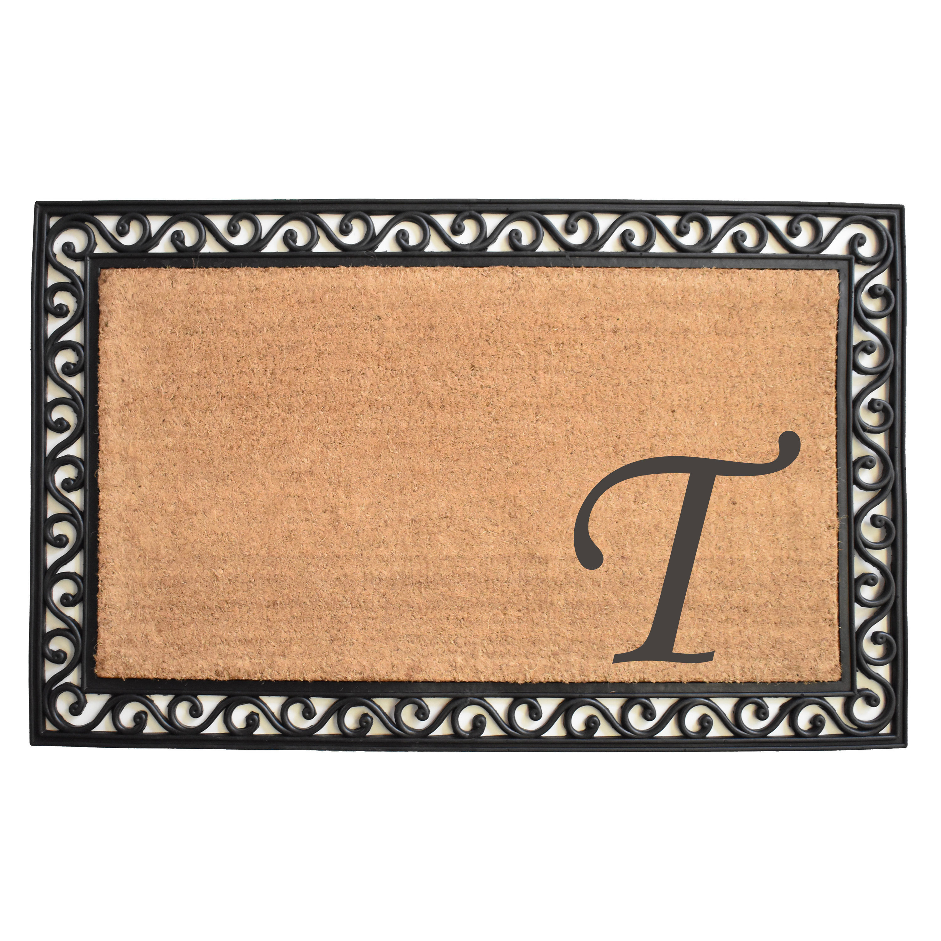 Callowaymills 104023048T 3-ft x 4-ft Natural/Black Coir/Rubber Rectangular Indoor or outdoor Door mat