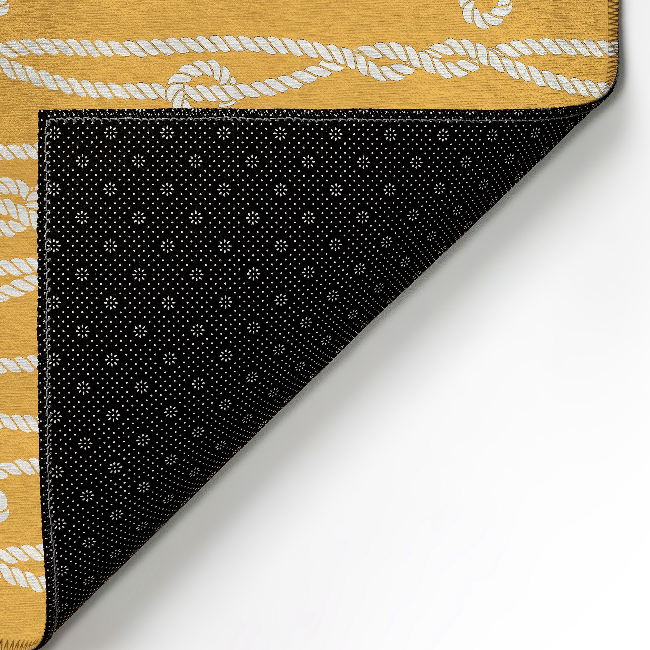 Gilded Yellow and White Flat Woven Chenille 10' x 14' Rug