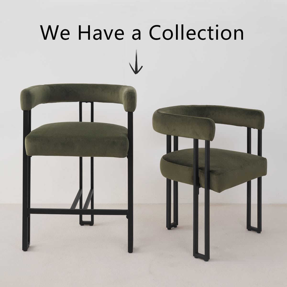 Maison Boucle MIA-C-V-GREEN-1PK stools - View #2