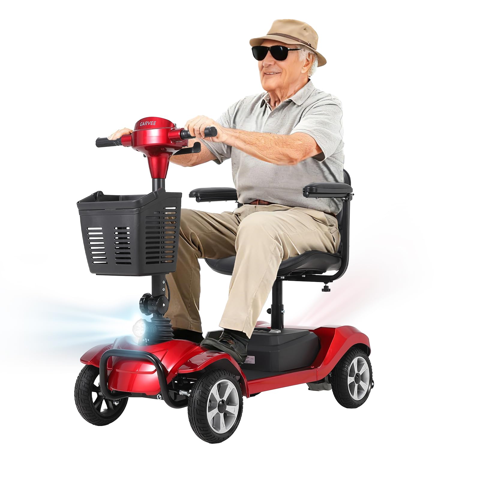 IdealHouse Foldable 4-Wheel Mobility Scooter for Adults and Seniors 330LBS Heavy Duty 20-Mile Range Electric Mobility Scooter 3.7 MPH Lightweight Folding Mobility Scooter for Indoor Outdoor Travel