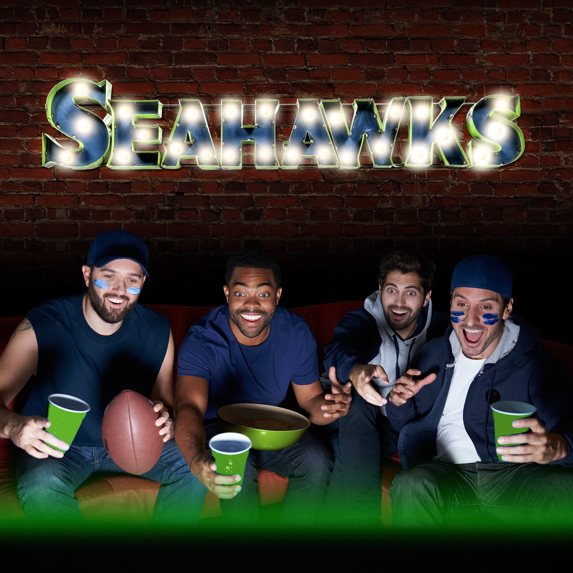 Seattle Seahawks Plastic 8 Ball Rack