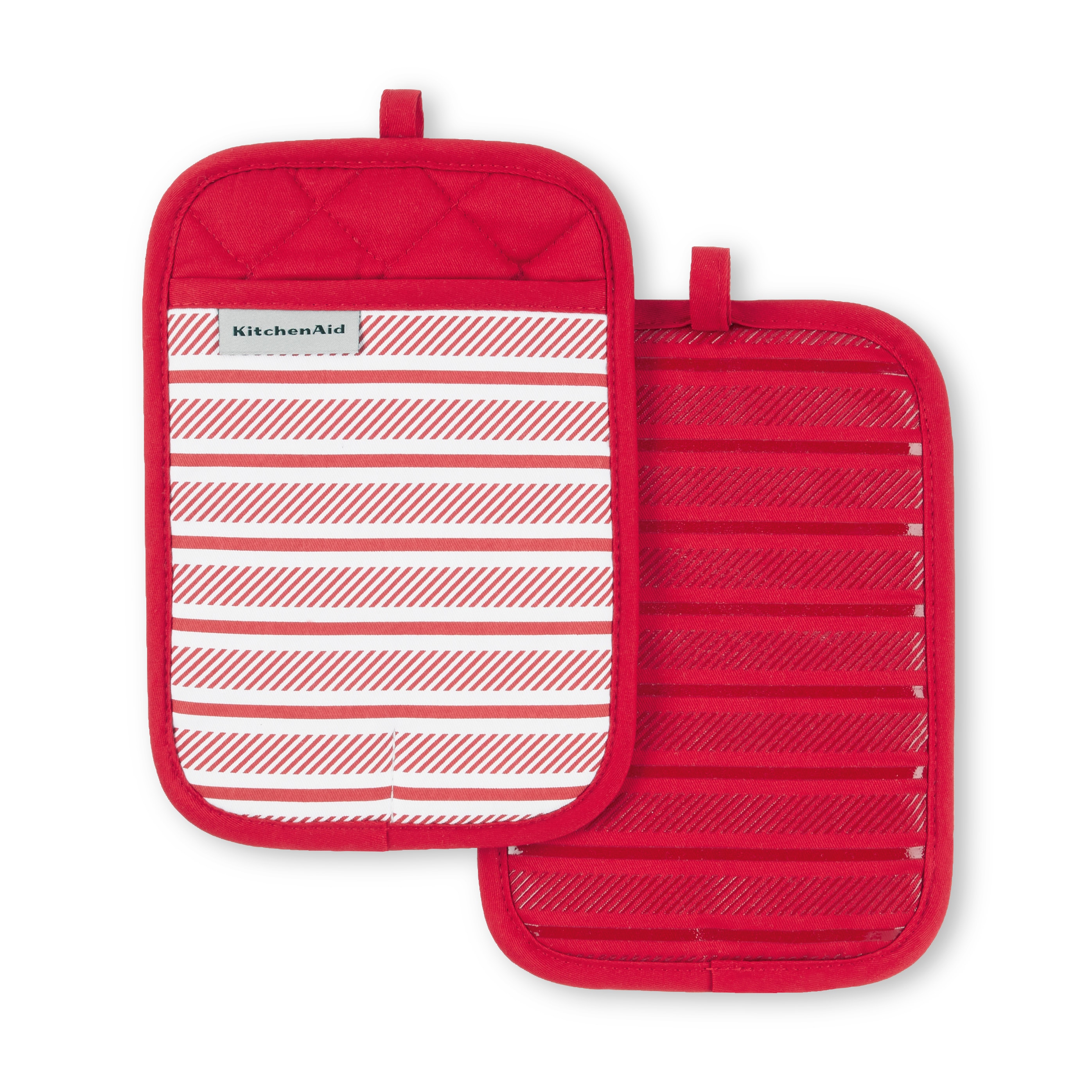 KitchenAid Albany Pot Holder Set - 2 Pack - Durable Heat Resistant Cotton -  Slip-Resistant Silicone Grip - Off-white Milkshake Color - 7x10 Inches in  the Kitchen Towels department at
