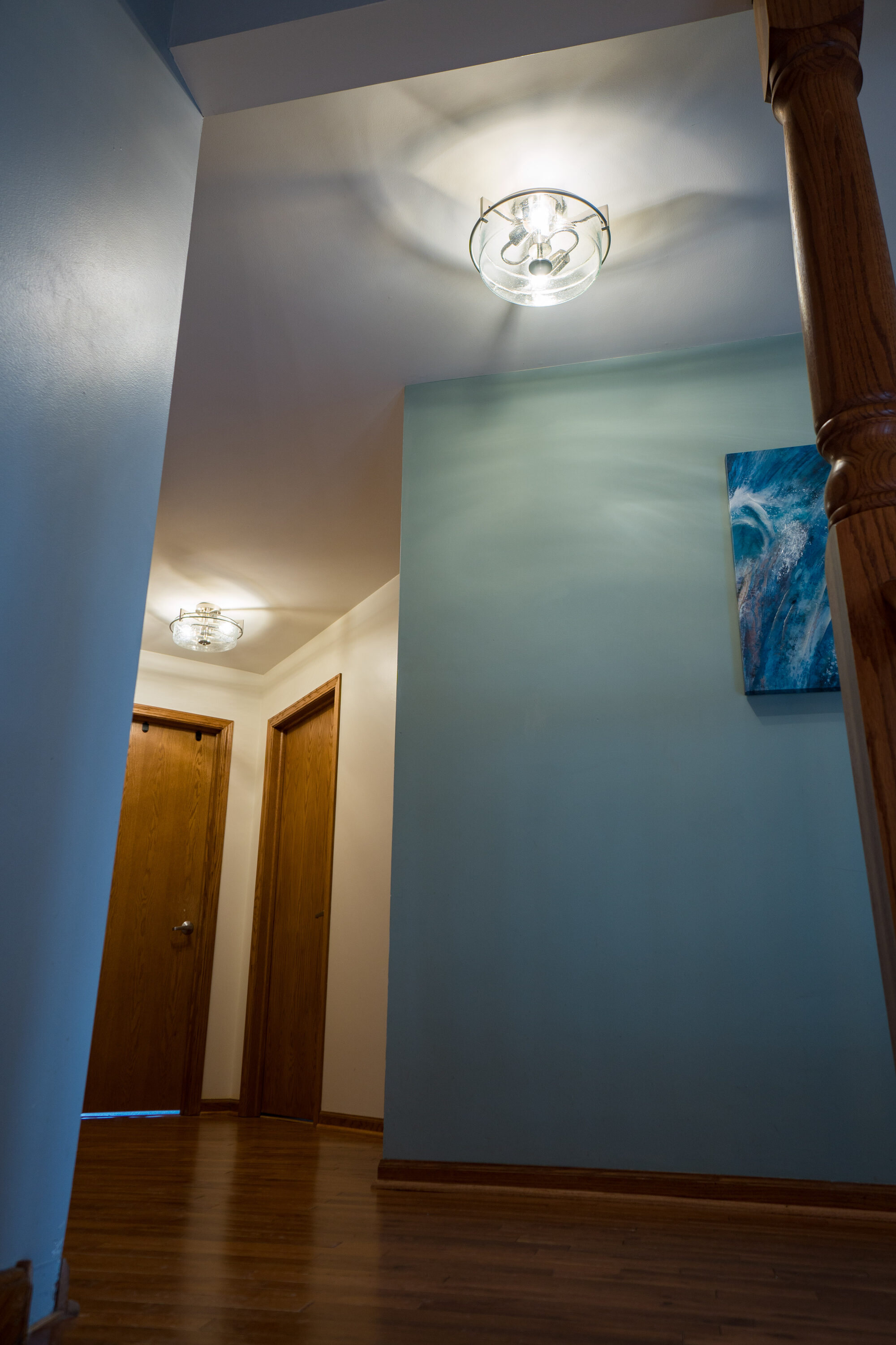 Satin Nickel 15" Drum Ceiling Light with Seeded Glass