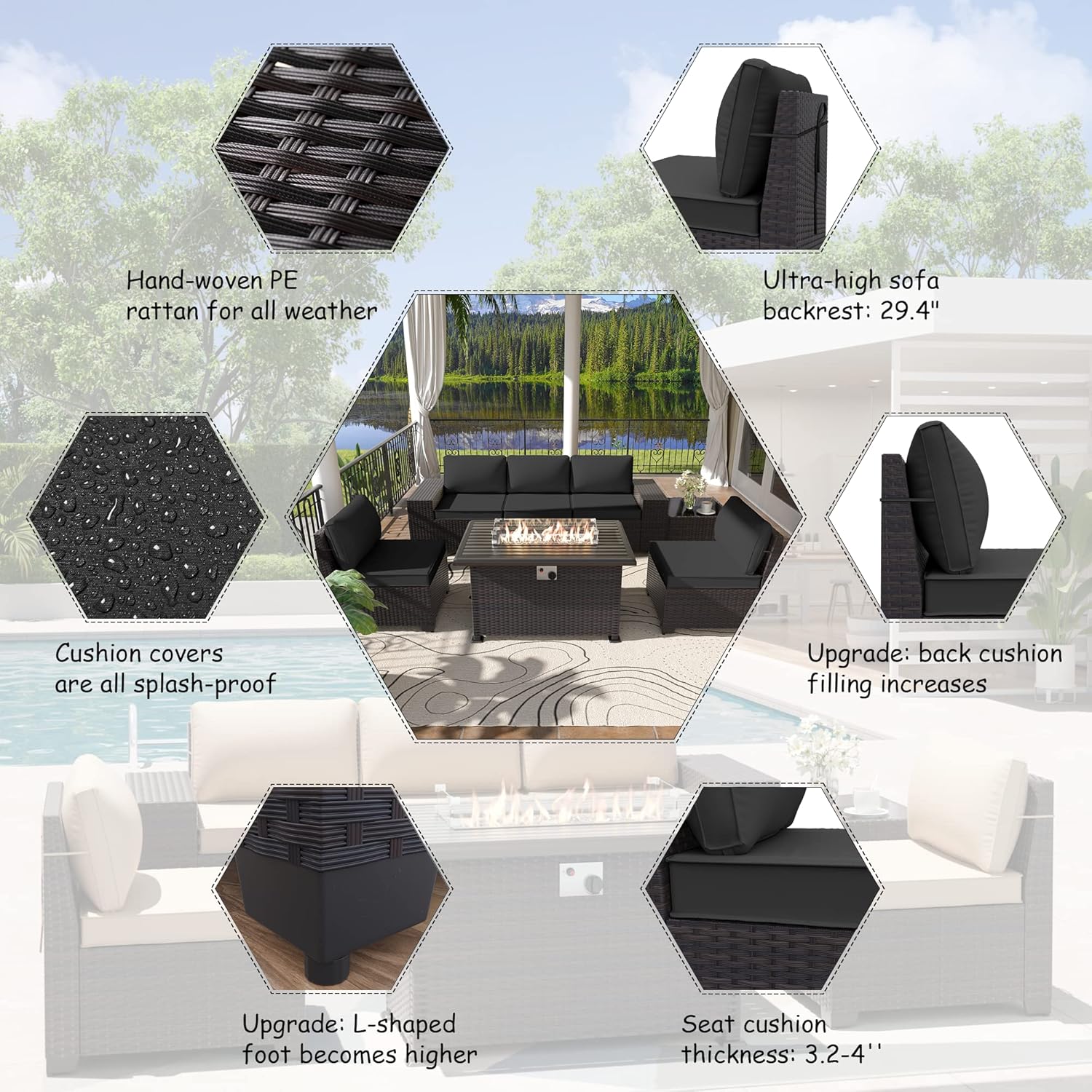 ALAULM LS-6PCS+FP-BLACK Patio-Conversation-Sets - View #5