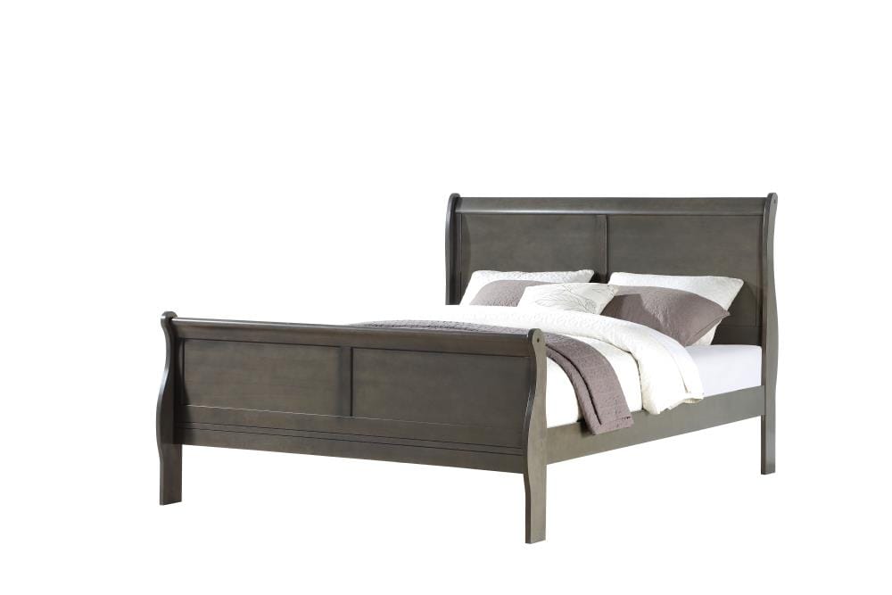 Acme Louis Philippe 5pc Panel Bedroom Set in Platinum