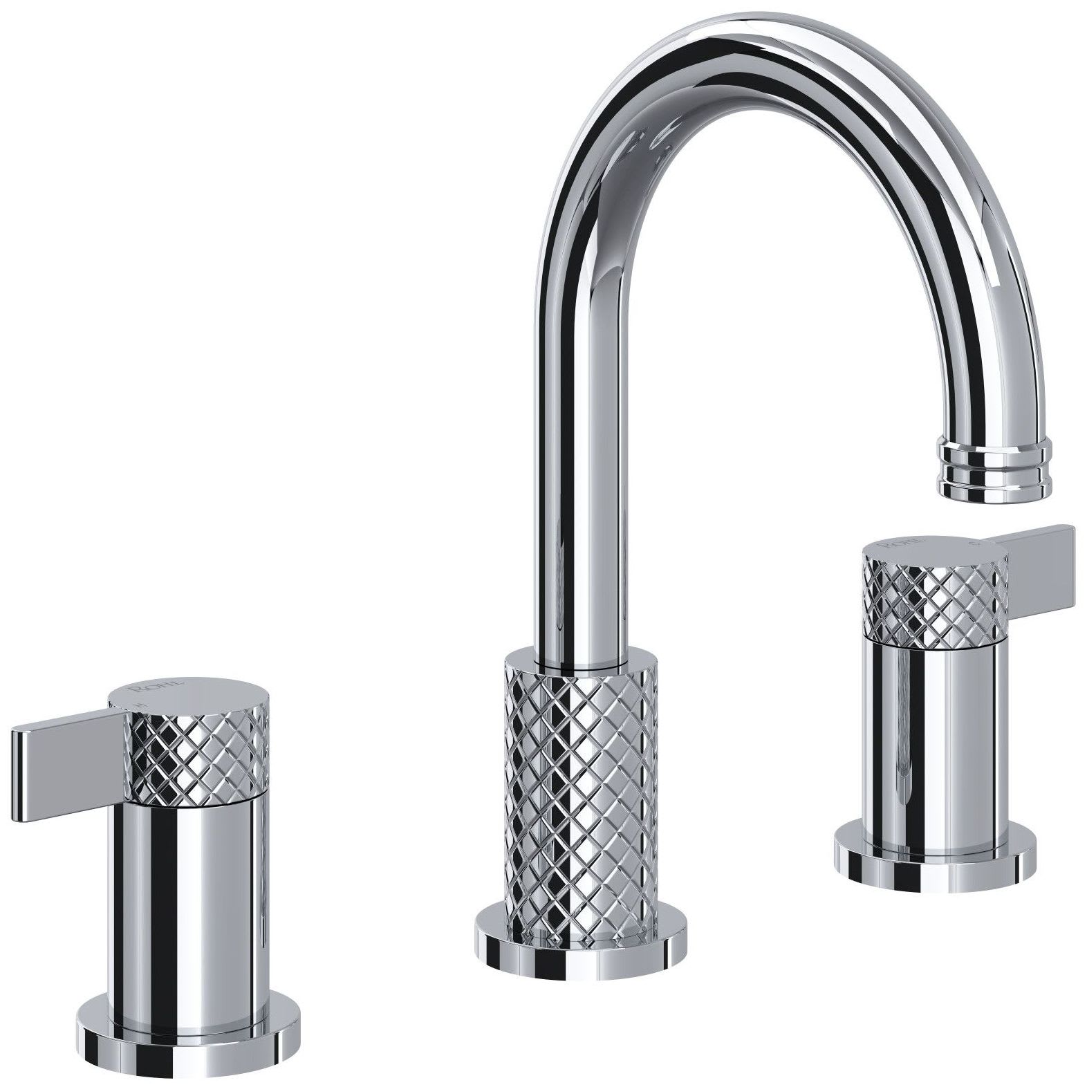 Rohl TE08D3LMAPC Polished Chrome Widespread 2-handle High-arc Residential Handle Bathroom Sink Faucet with Drain