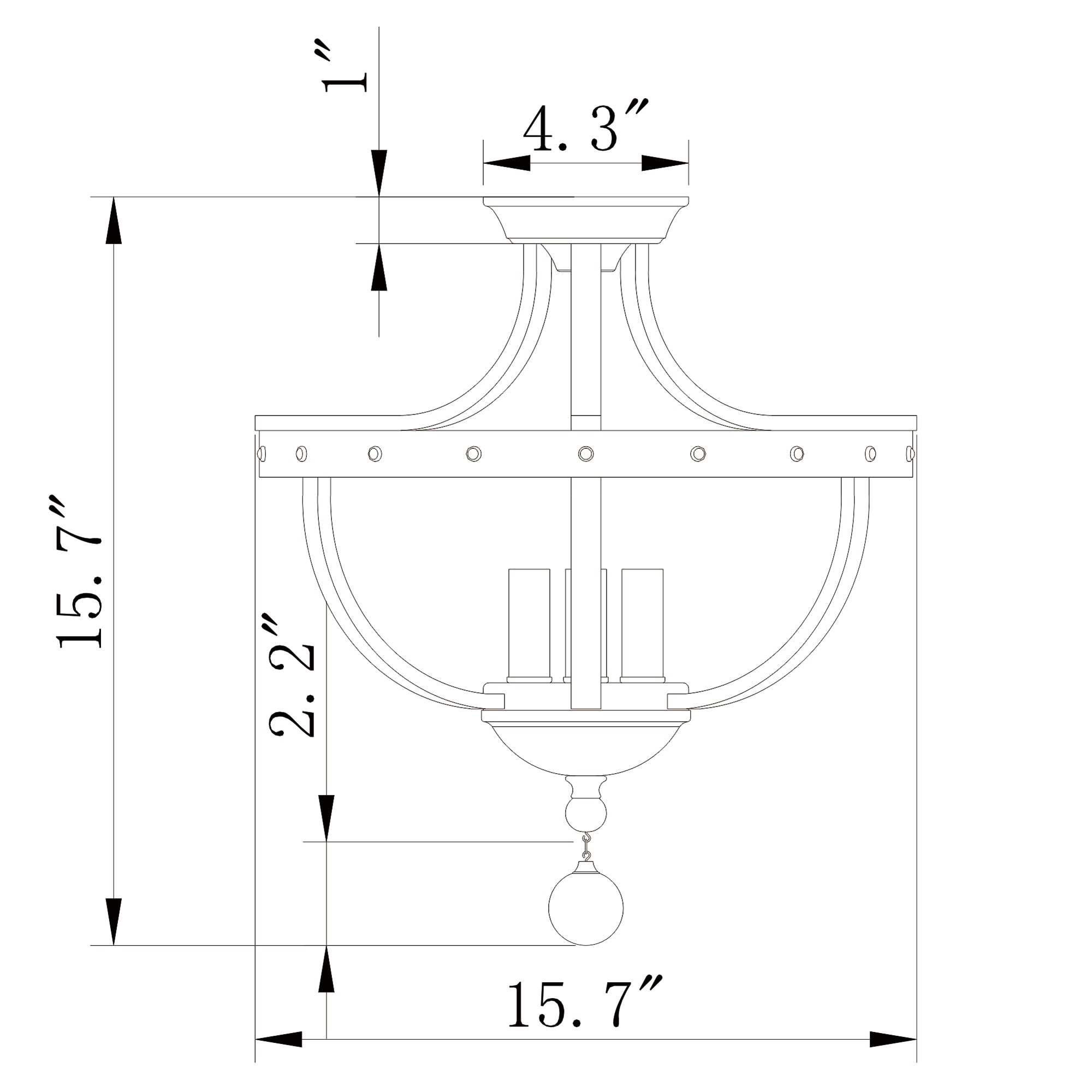 Home Accessories Inc 3-Light Brushed Bronze Traditional Chandelier in ...