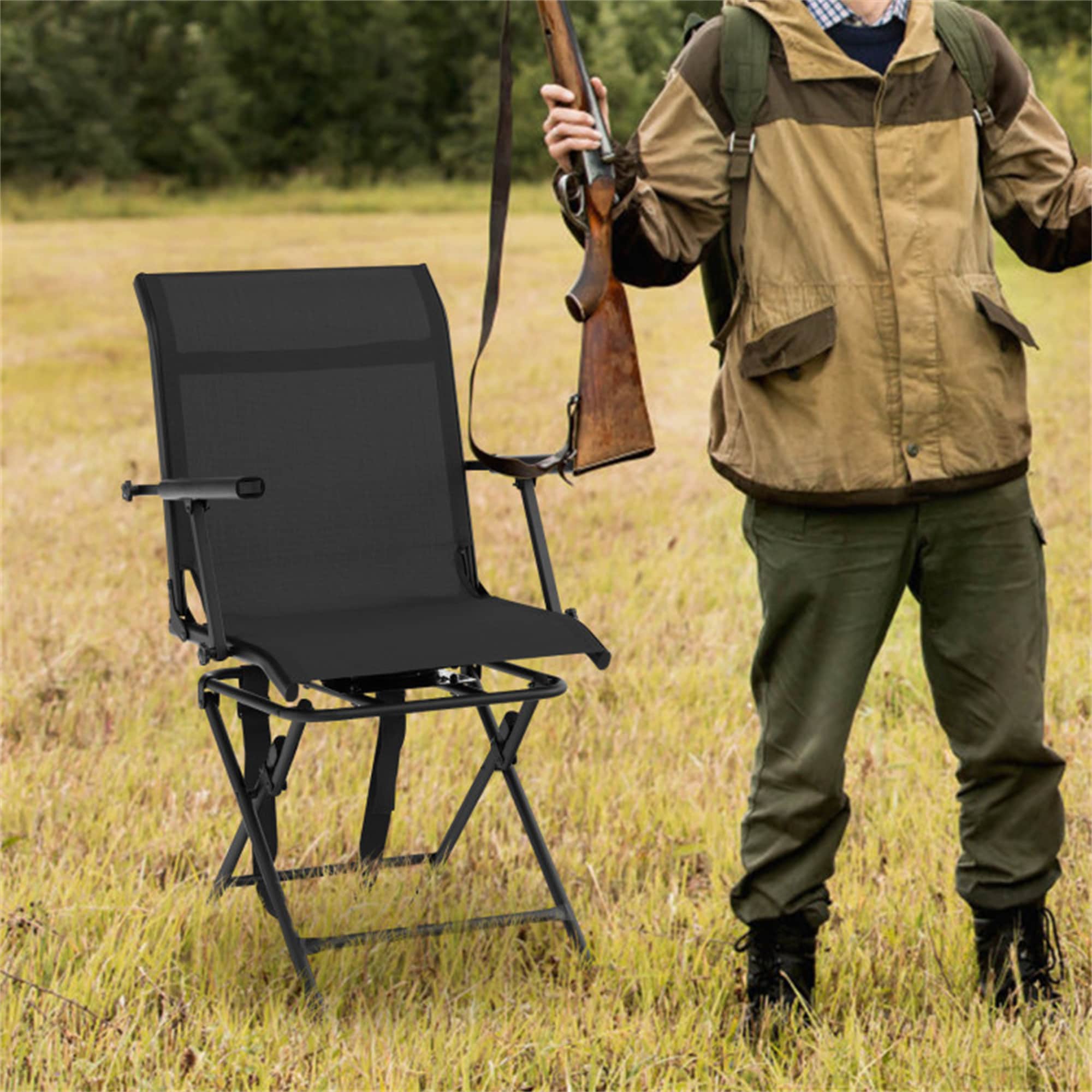 BABOOM BOM-70412BK-CO Polyester Black Folding Camping chair Carrying Strap/Handle Included