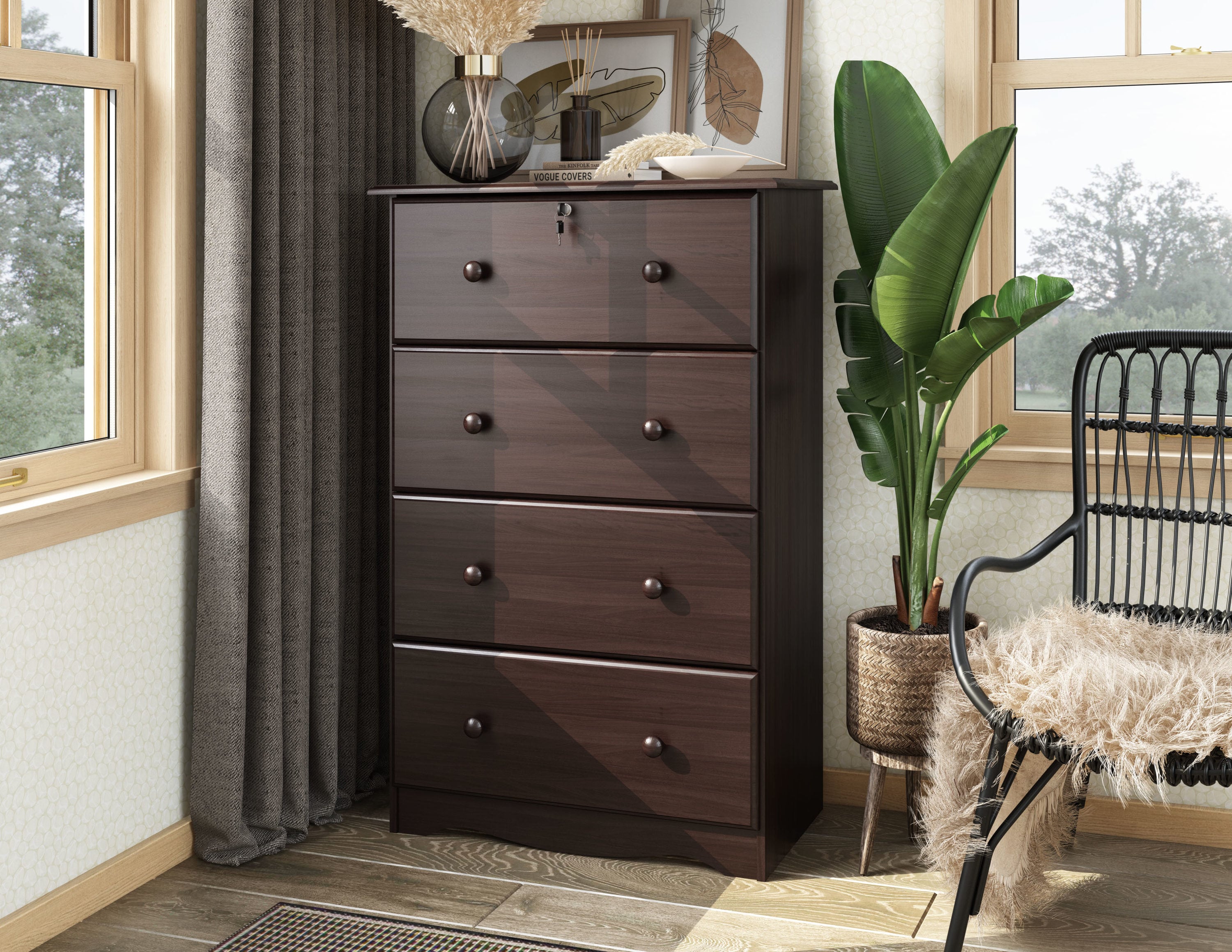 Palace Imports 5346 Java Pine 4-Drawer Chest