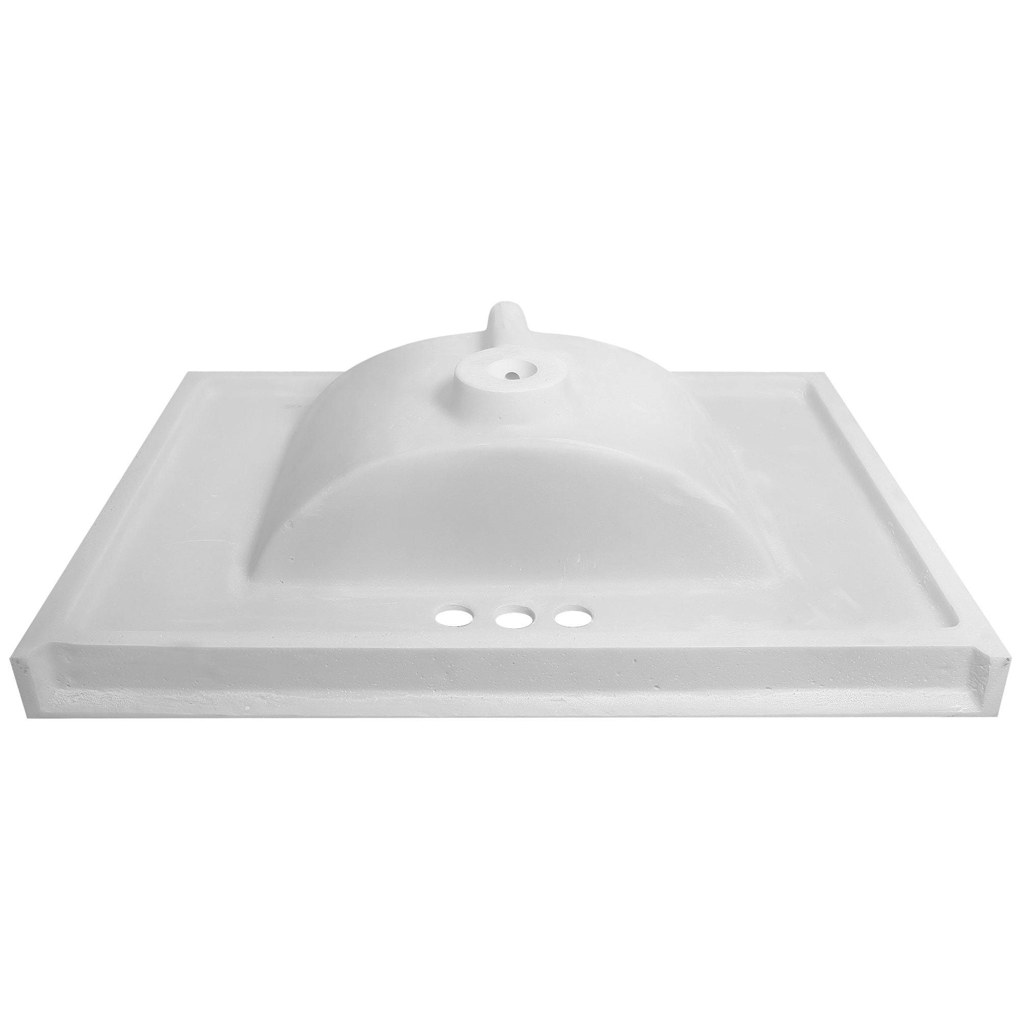 31-Inch Solid White Cultured Marble Vanity Top with Backsplash