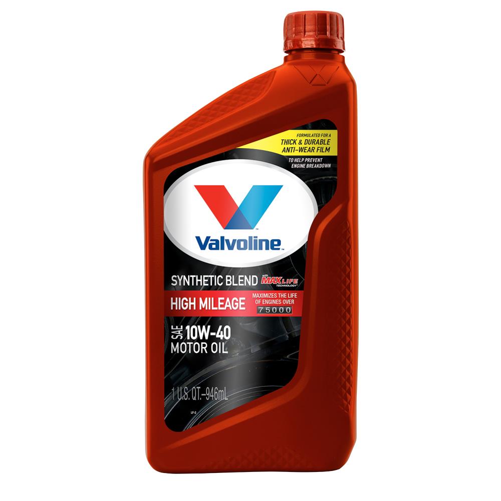 Valvoline High Mileage MaxLife SAE 10W-40 Motor Oil- 1 Quart in