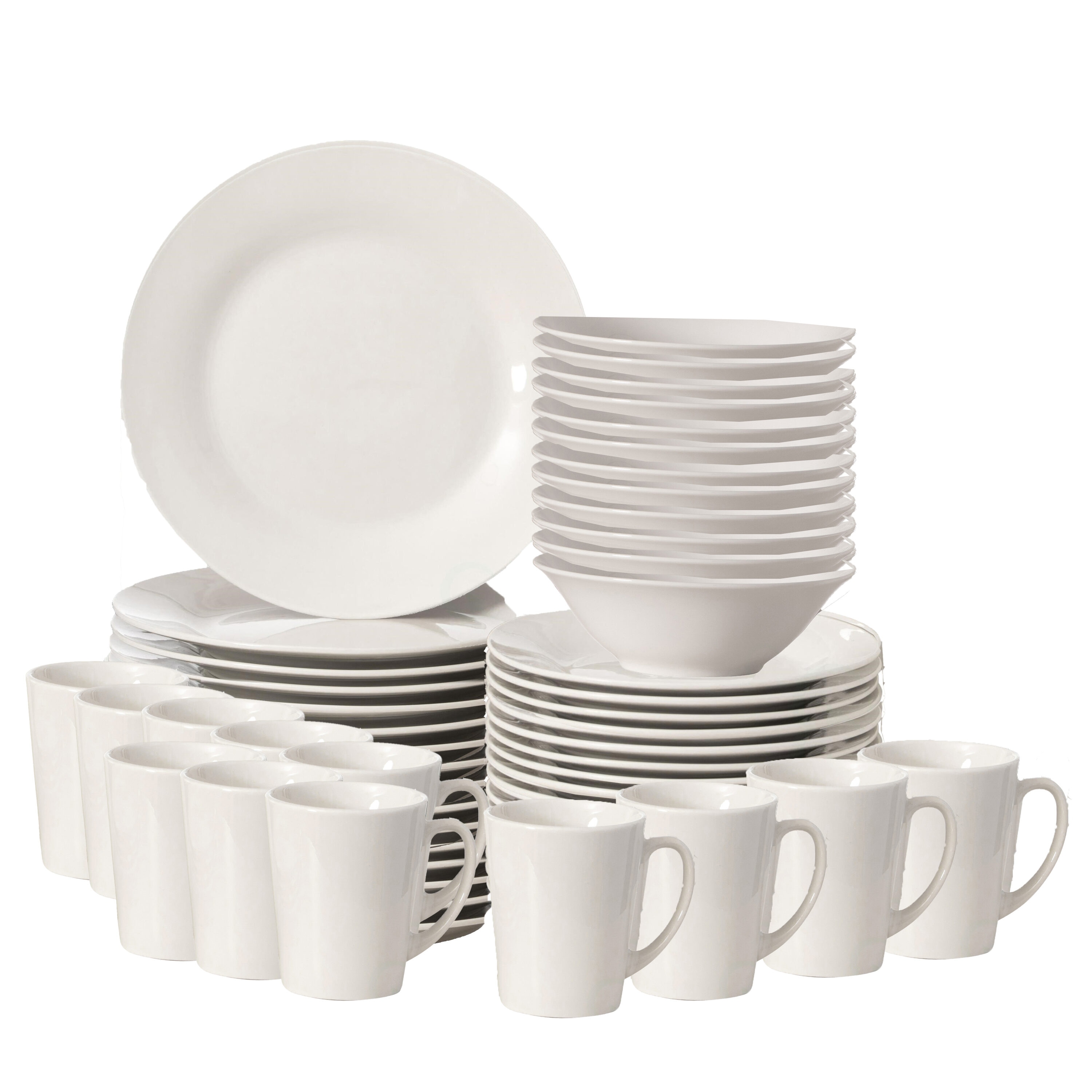 DINEWARES 48 -Piece White Ceramic Dinnerware