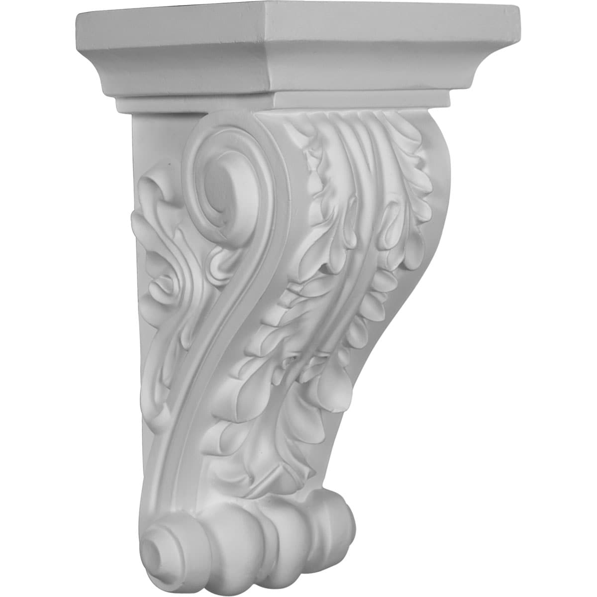 Ekena Millwork COR05X10X05AC 5.5-in x 5.375-in x 10.625-in Acanthus Primed White Urethane Paintable Corbel