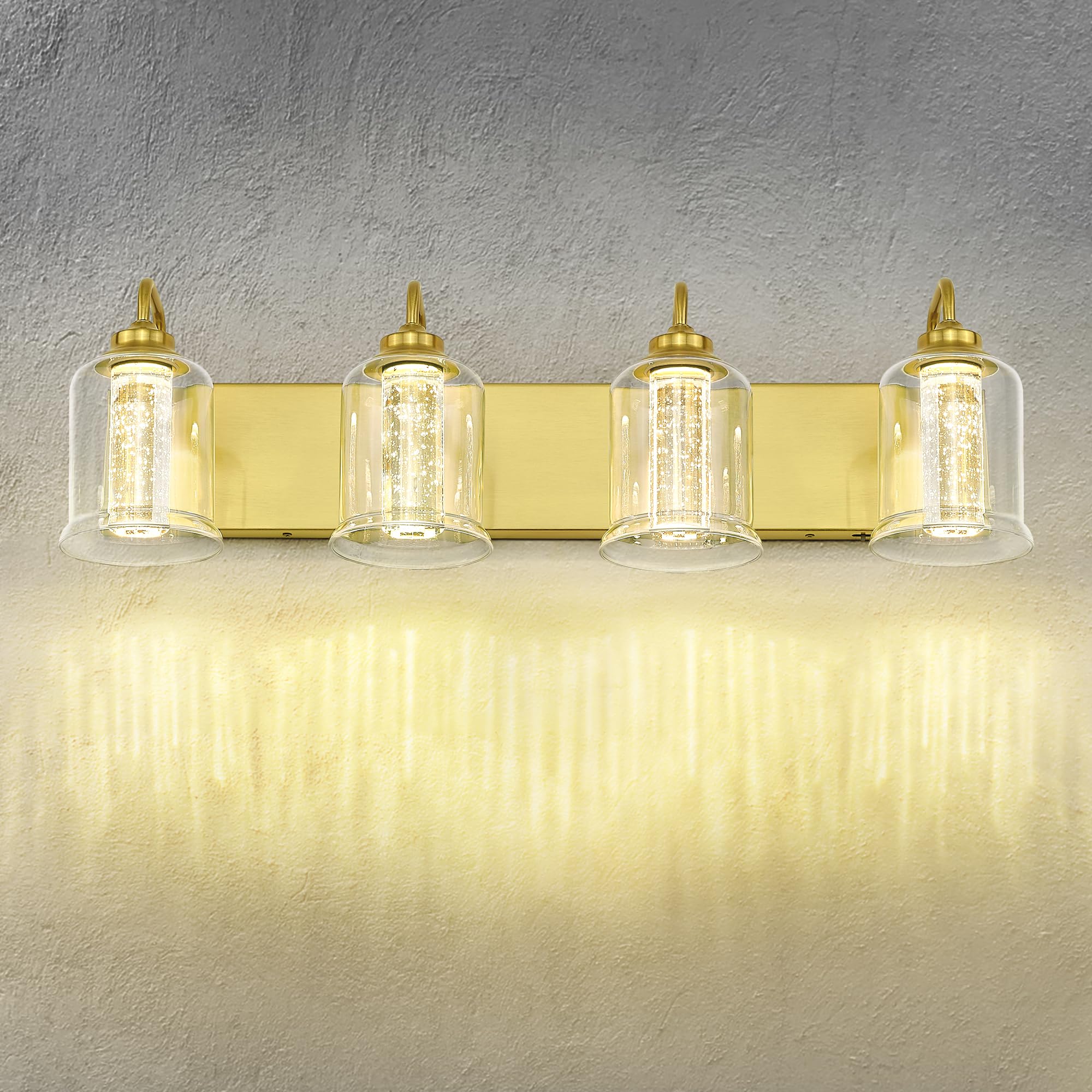 LTMATE LSZSL72B-4W LED BG JAZAVA 28.3-in 4 -Light Brushed Gold Integrated LED Modern/contemporary Vanity light
