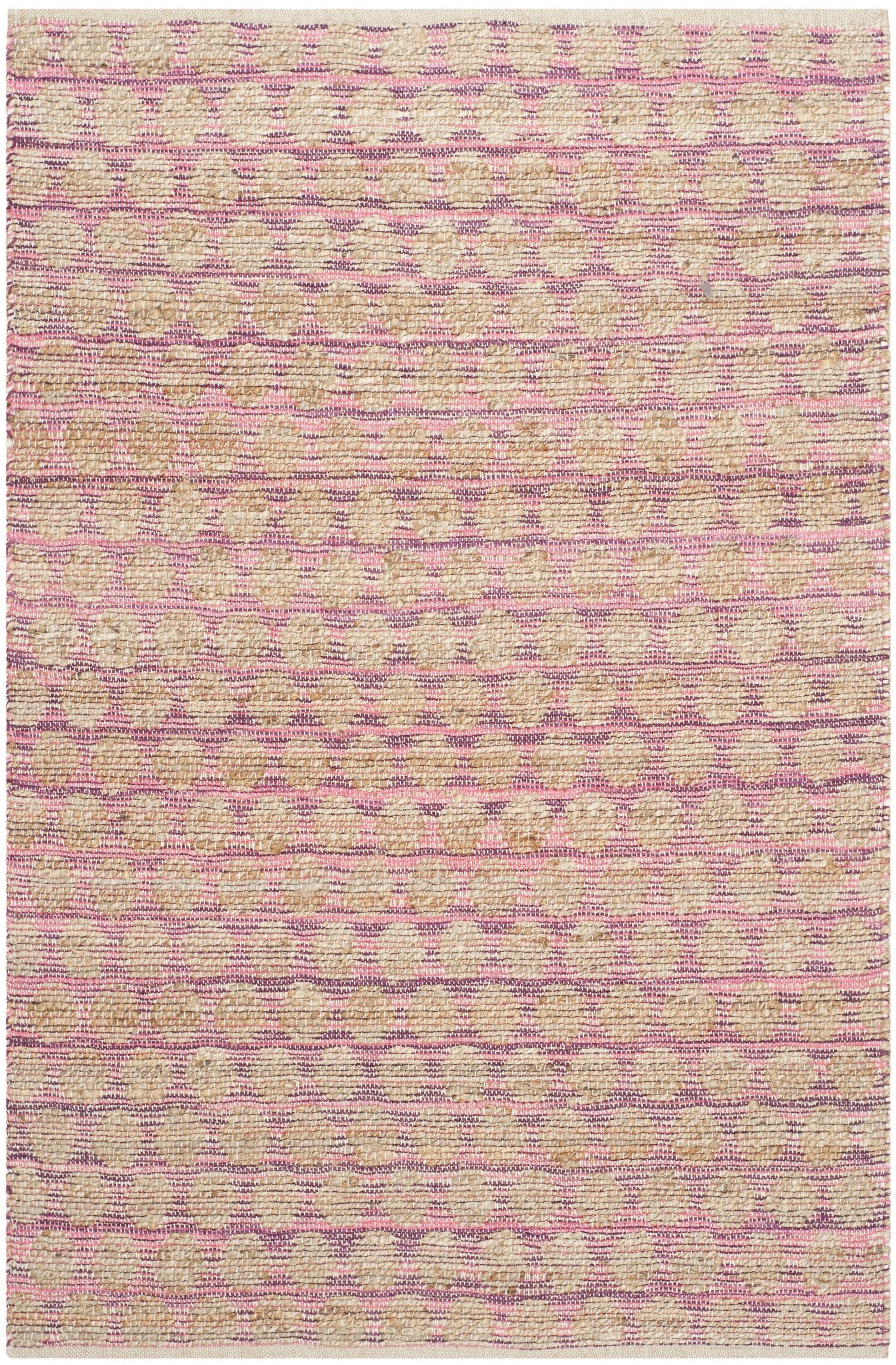 Safavieh CAP820E-4 Cape Cod Leeds 4 x 6 (ft) Jute Maroon/Natural Rectangular Indoor Abstract Coastal Area rug