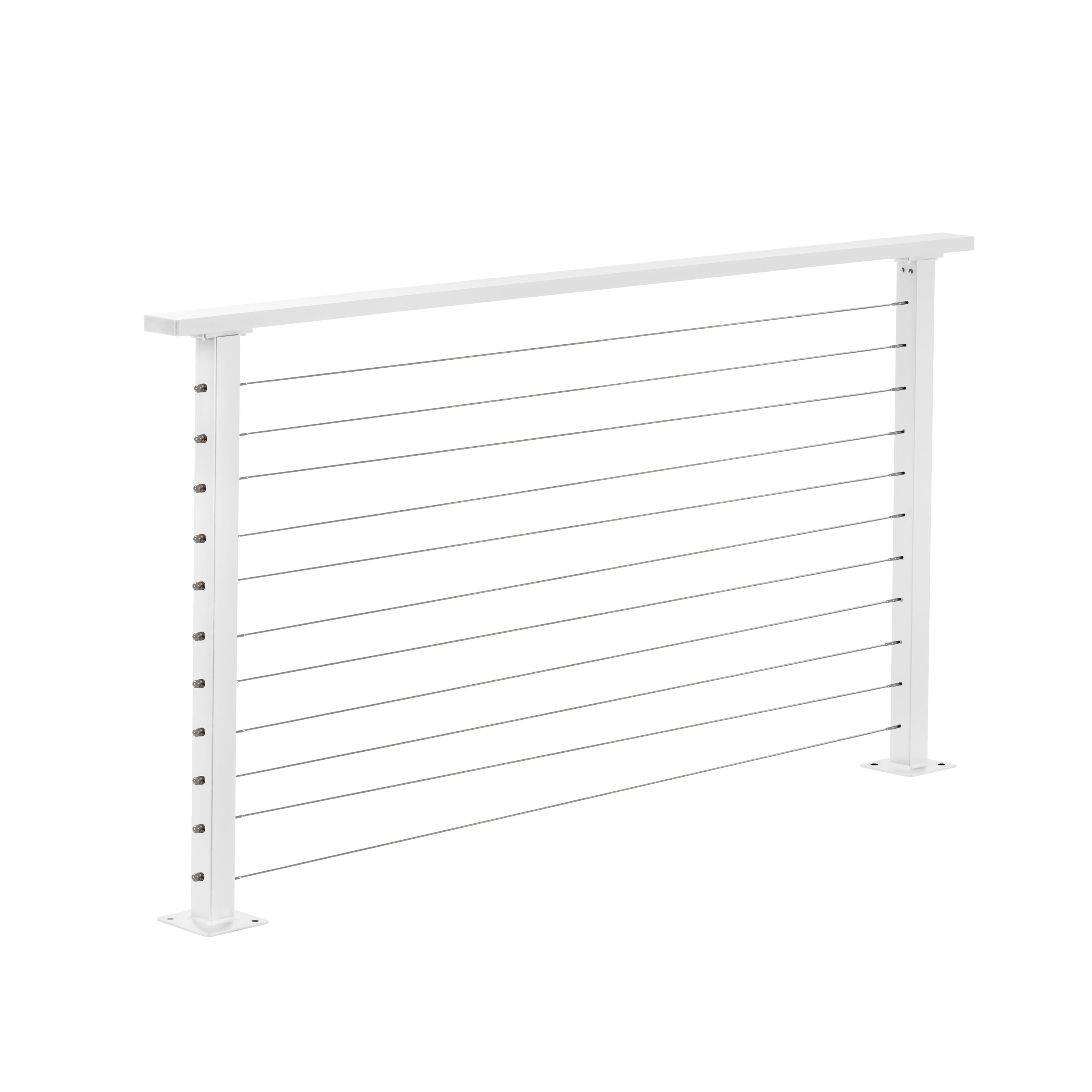 CityPost Deck Mount 6-ft x 36-in White Steel Deck Cable Rail Kit in the ...