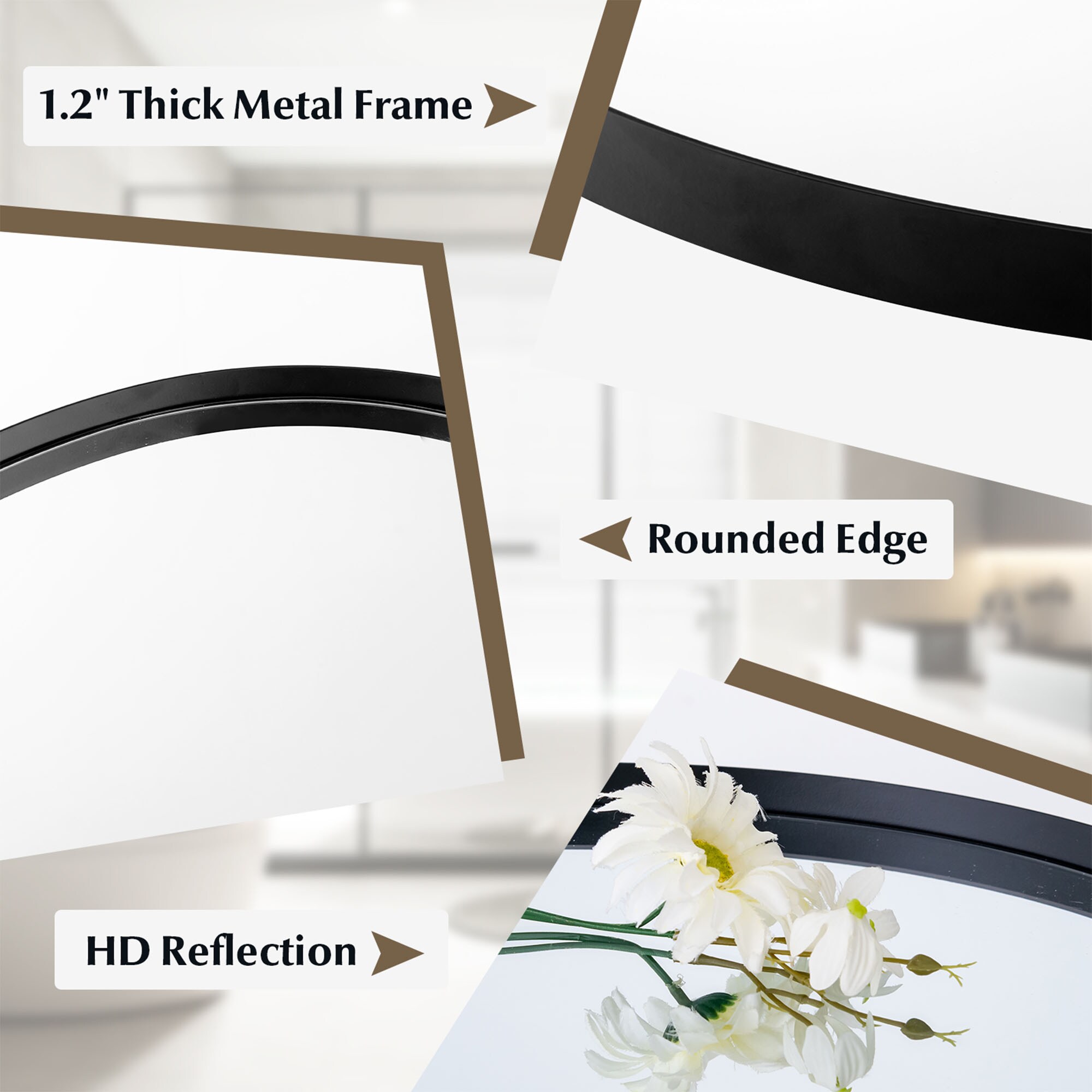 WELLFOR BMJ10206DK Framed-Bath-Mirrors - View #7