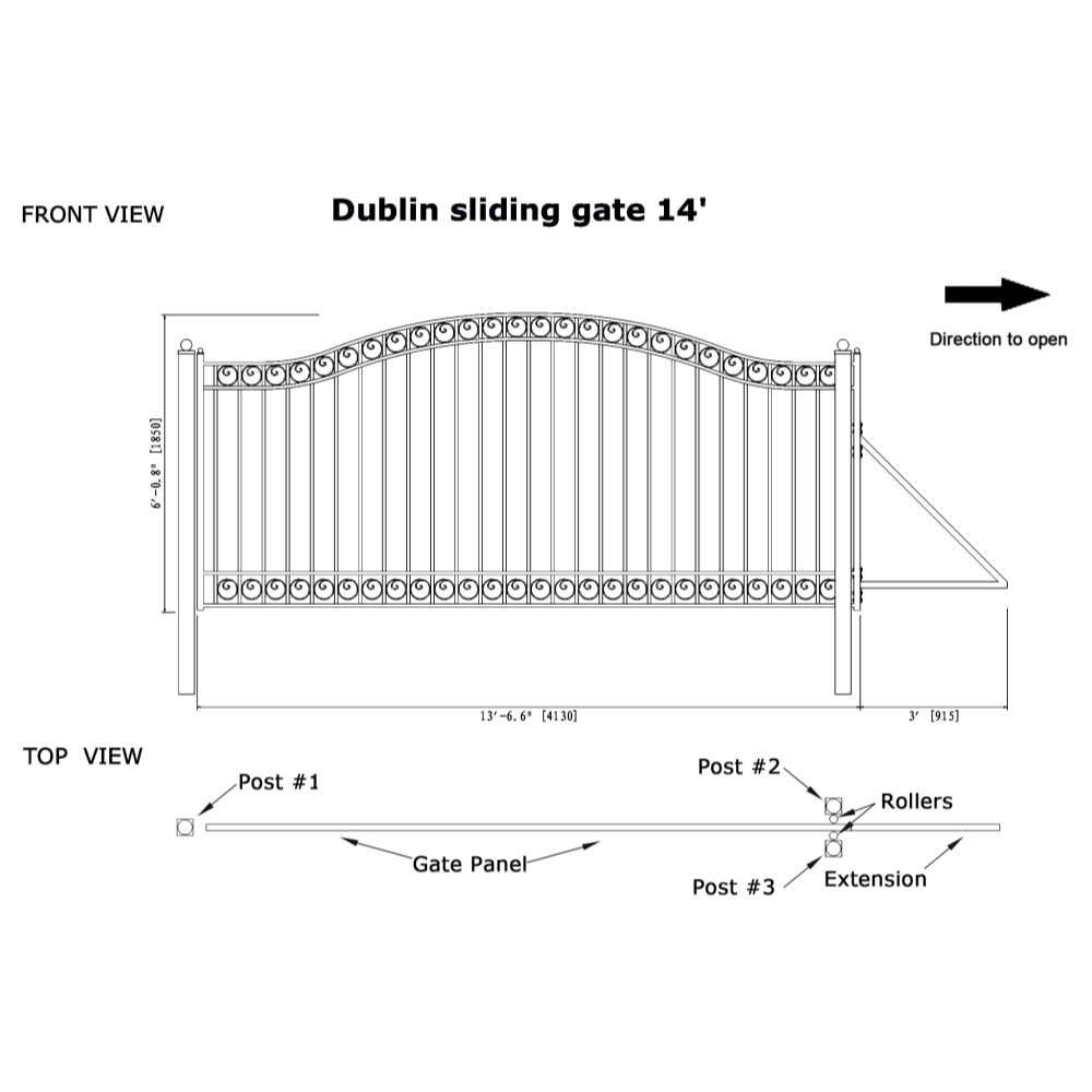 ALEKO 14-ft X 6-ft Black Galvanized Steel Driveway Gate At Lowes.com