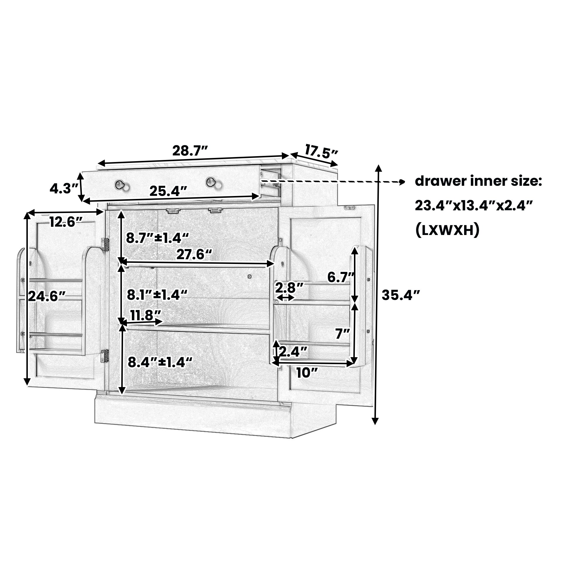 SINOFURN SYA020367WT Dining-Kitchen-Storarge - View #3