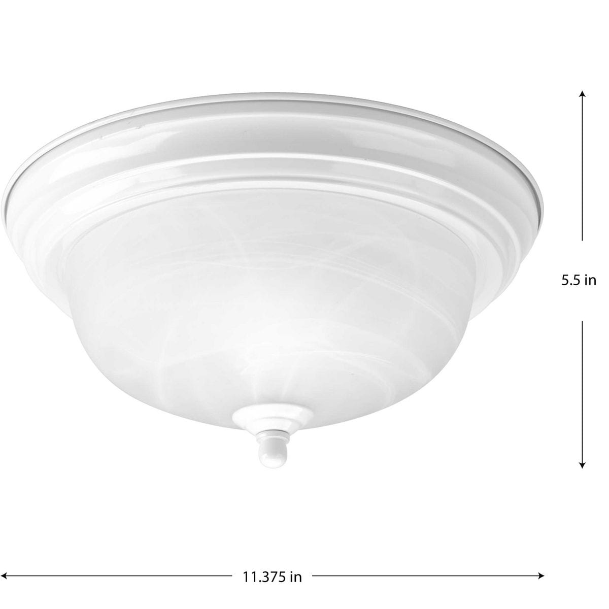 White Alabaster Glass 11" Flush Mount Ceiling Light