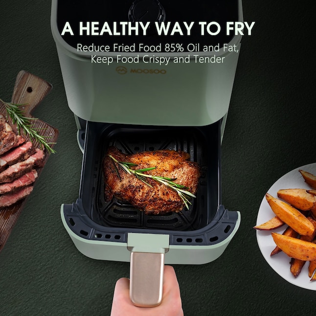Moosoo 2Qt Air Fryer, Mini Air Fryer with Dishwasher Safe Basket