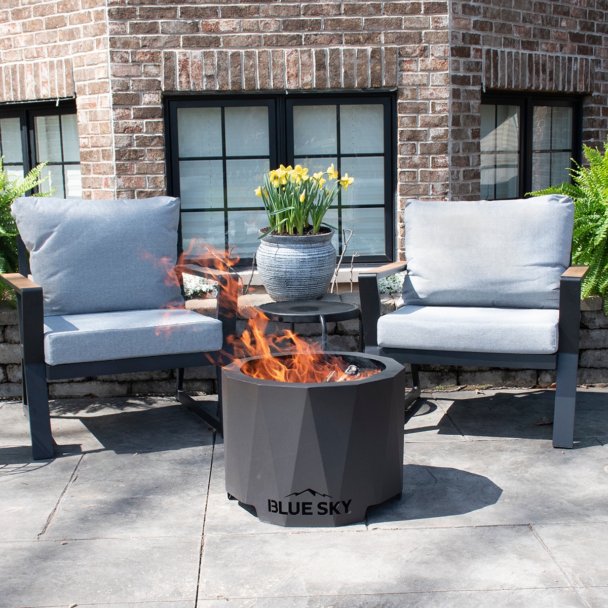Black Powder-Coated Steel Smokeless Round Fire Pit