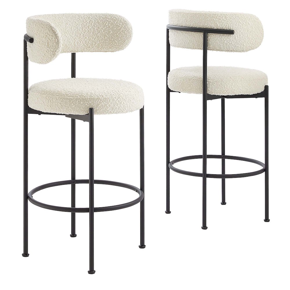 Modway BG3511042 Albie Boucle Fabric Bar Stools Set of 2