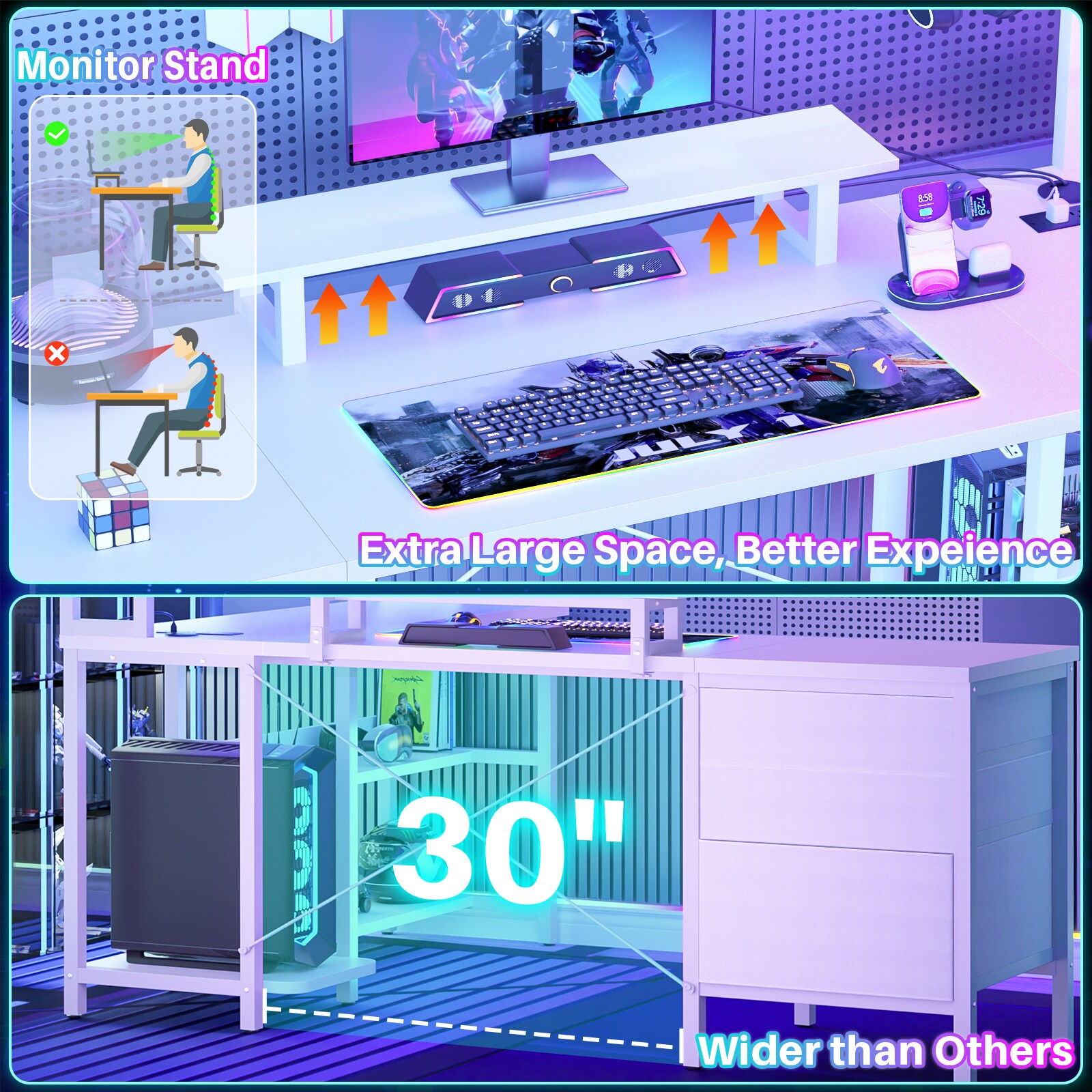 Aheaplus LSDKBD-W desks - View #6