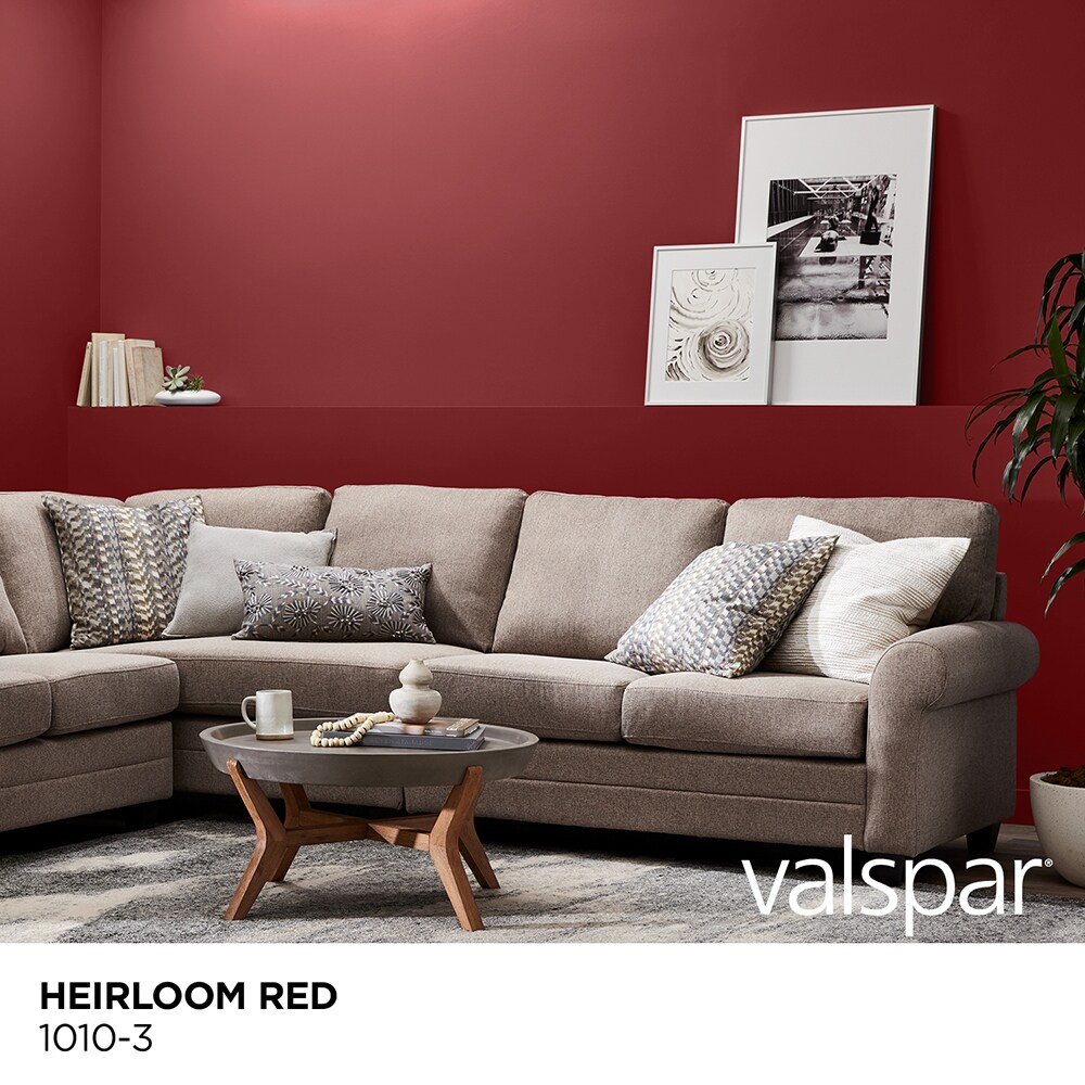 Valspar Signature Satin Heirloom Red 1010-3 Latex Interior Paint + Primer  (1-Gallon) at